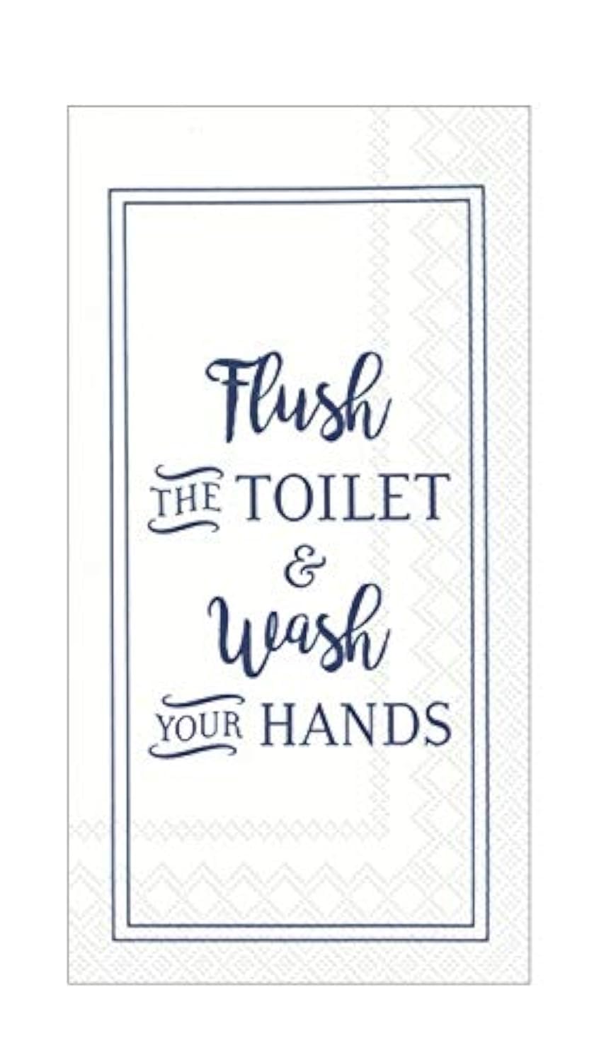 Funny Bathroom Paper Hand Towels - Disposable Guest Towels with Humorous Art (Pack of 32) | Perfect for Home, Office & Restaurant Washrooms | Boston International Quality