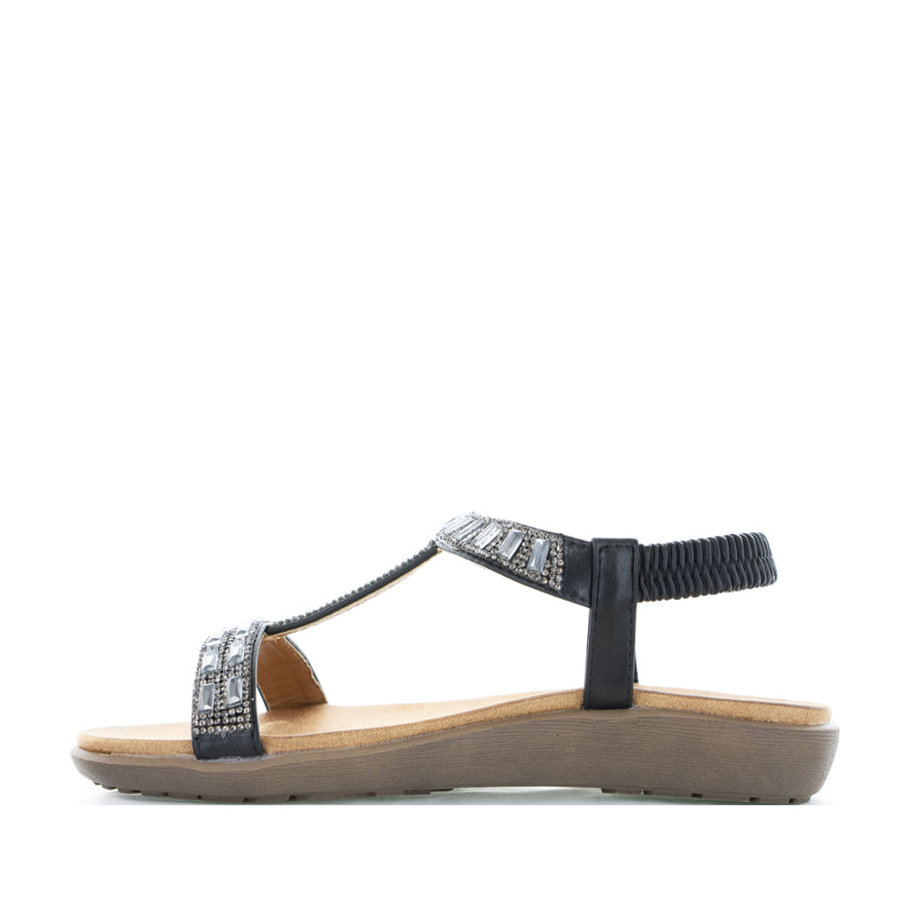 CC RESORTS USHA BLACK - Stylish and Comfortable Women's Sandals for Beach, Vacation, and Summer Outfits