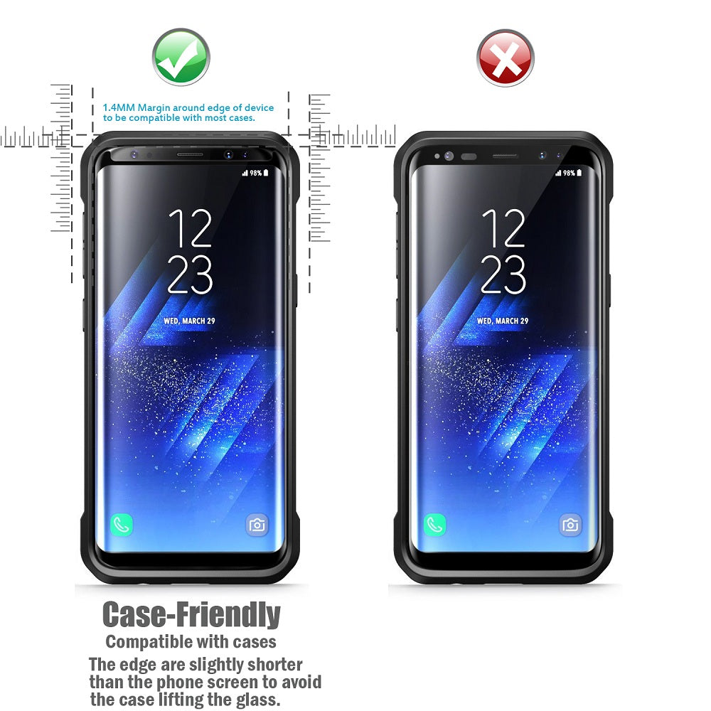 Samsung Galaxy S9 Tempered Glass Screen Protector - Full Coverage Adhesive - HD Clear, Anti-Scratch, Bubble-Free - Perfect for Work, Travel & Outdoor Activities