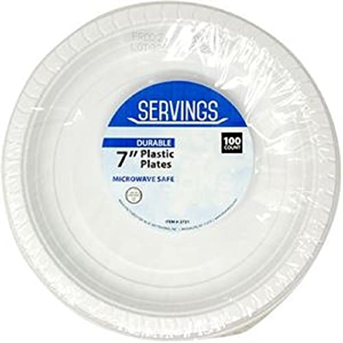 Nicole Fantani 7-Inch Disposable White Plastic Salad Plates - Microwave Safe, Bulk Pack of 2000 for Restaurants, Hotels, Delis & Parties | Perfect for Catering, BBQs, Picnics & Elegant Events