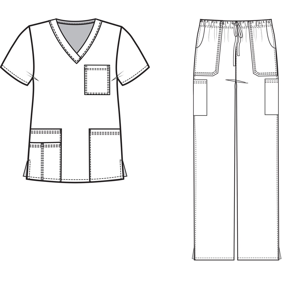 Medgear Women's Scrubs Set - 4 Pocket Top & Multi-Pocket Pants | Comfortable Medical Uniform for Nurses, Doctors & Healthcare Professionals | Perfect for Hospitals, Clinics & Long Shifts