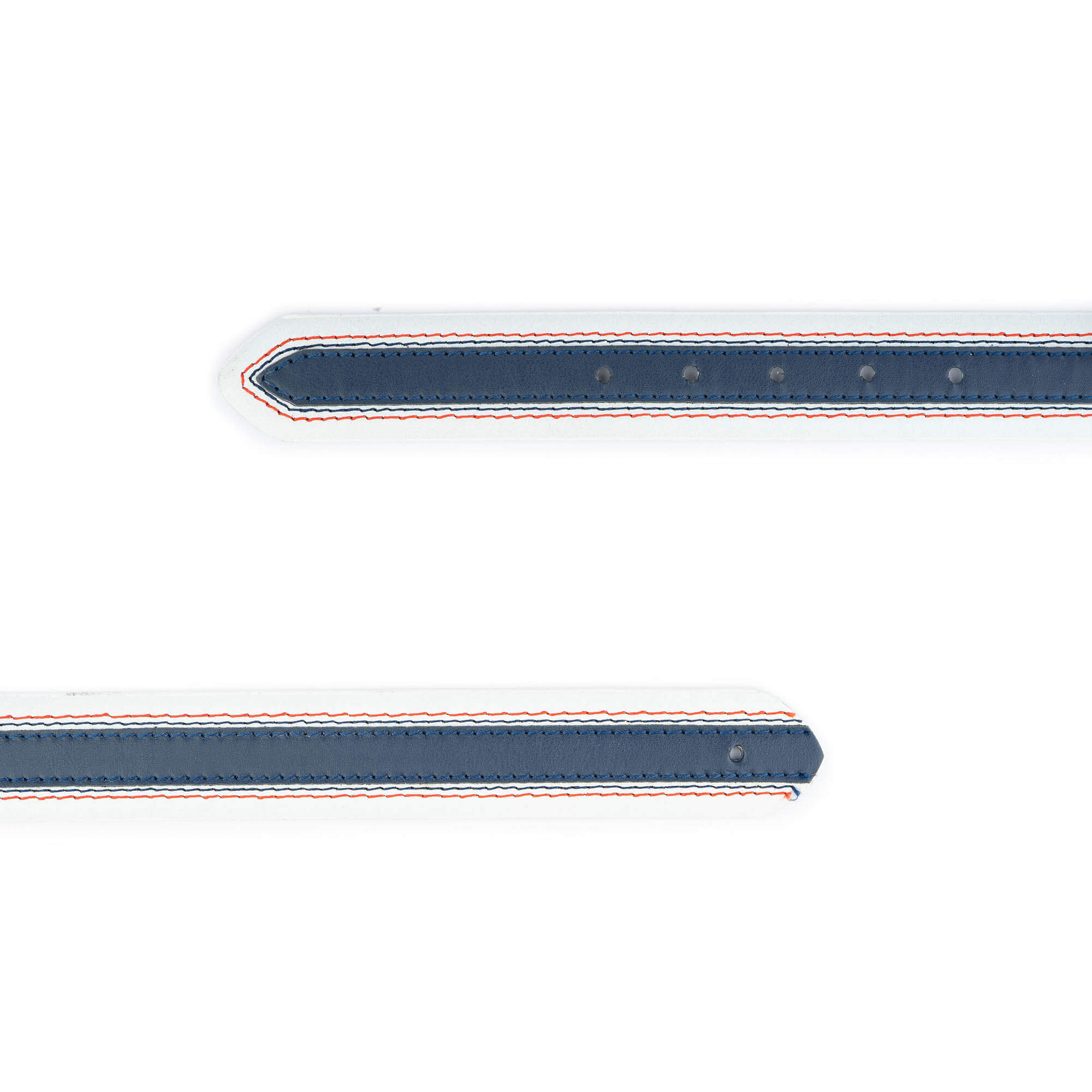 **Men's White & Blue Leather Belt Strap - Replacement for Cartier Buckle | Casual, Business & Formal Wear Accessory**