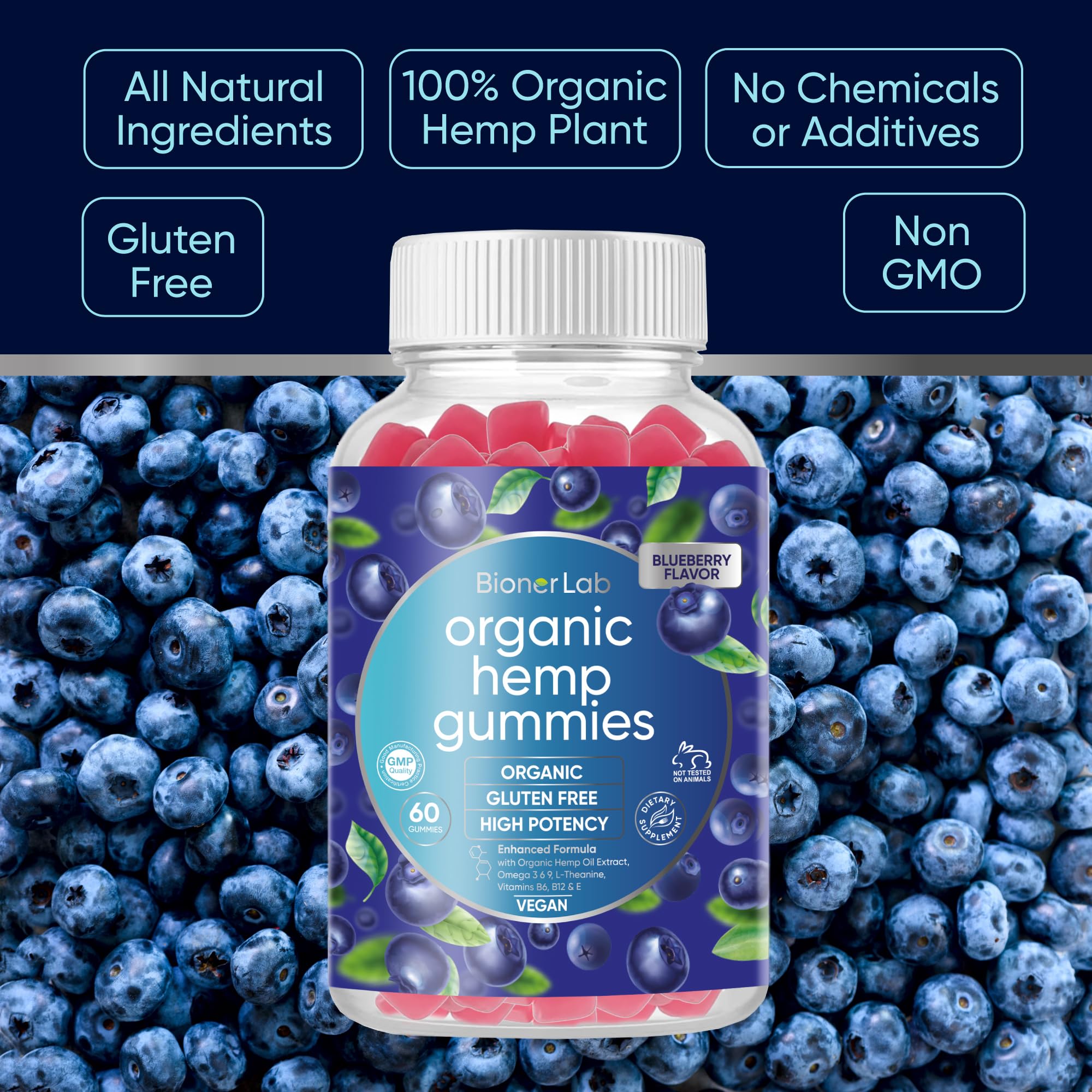 Premium Organic Gummies for Adults - Gluten Free Vitamin Supplement for Men & Women - Boost Energy & Immunity for Workout & Daily Wellness