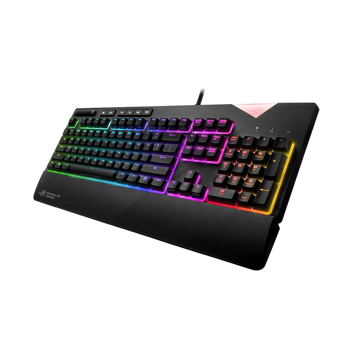 ASUS ROG Strix Flare Mechanical Gaming Keyboard with Cherry MX Blue Switches - RGB Backlit, Wired USB, N-Key Rollover for PC Gaming, Esports & Typing