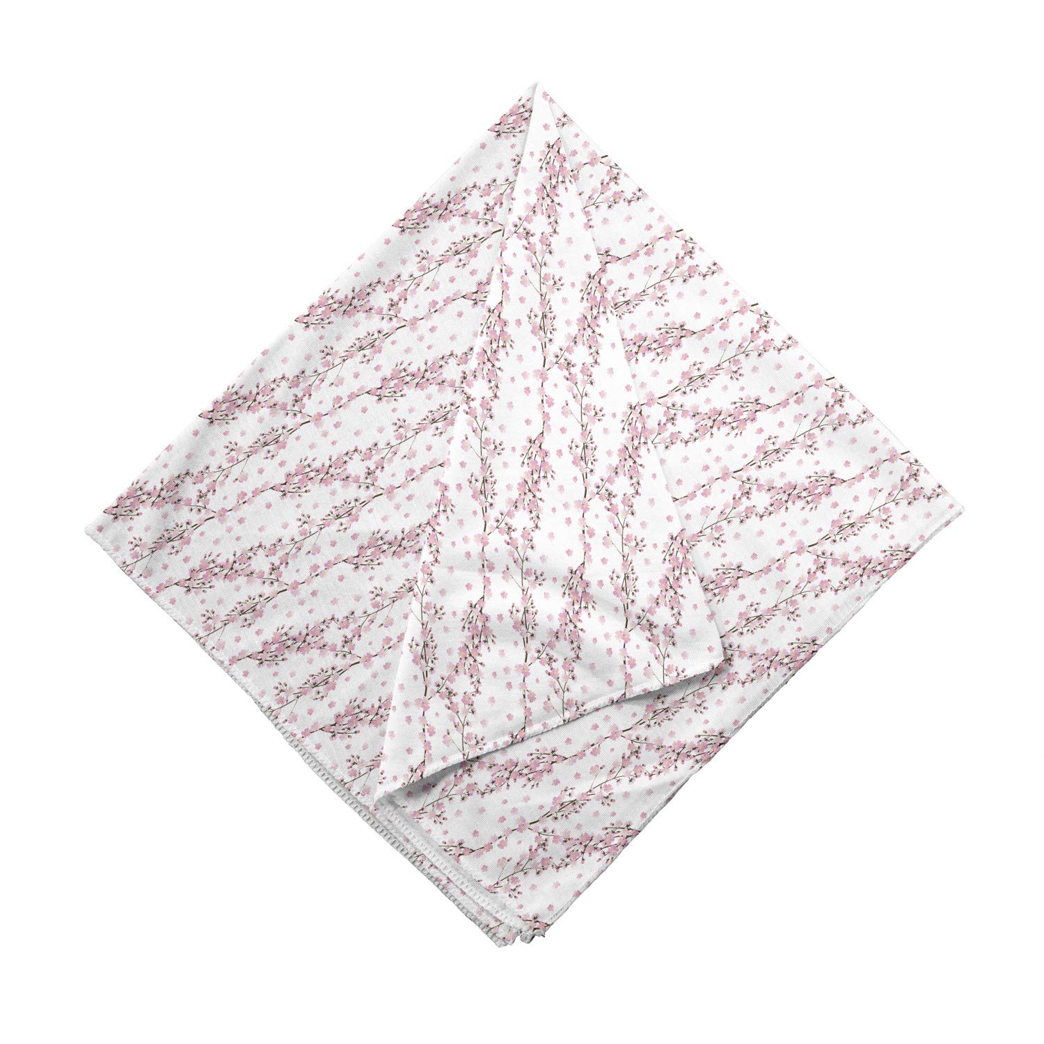 Ambesonne Spring Bandana - Cherry Blossom Pastel Design Unisex Head Scarf & Neck Tie for Women Men - Perfect for Outdoor Activities, Hiking, Festivals & Fashion Accessories