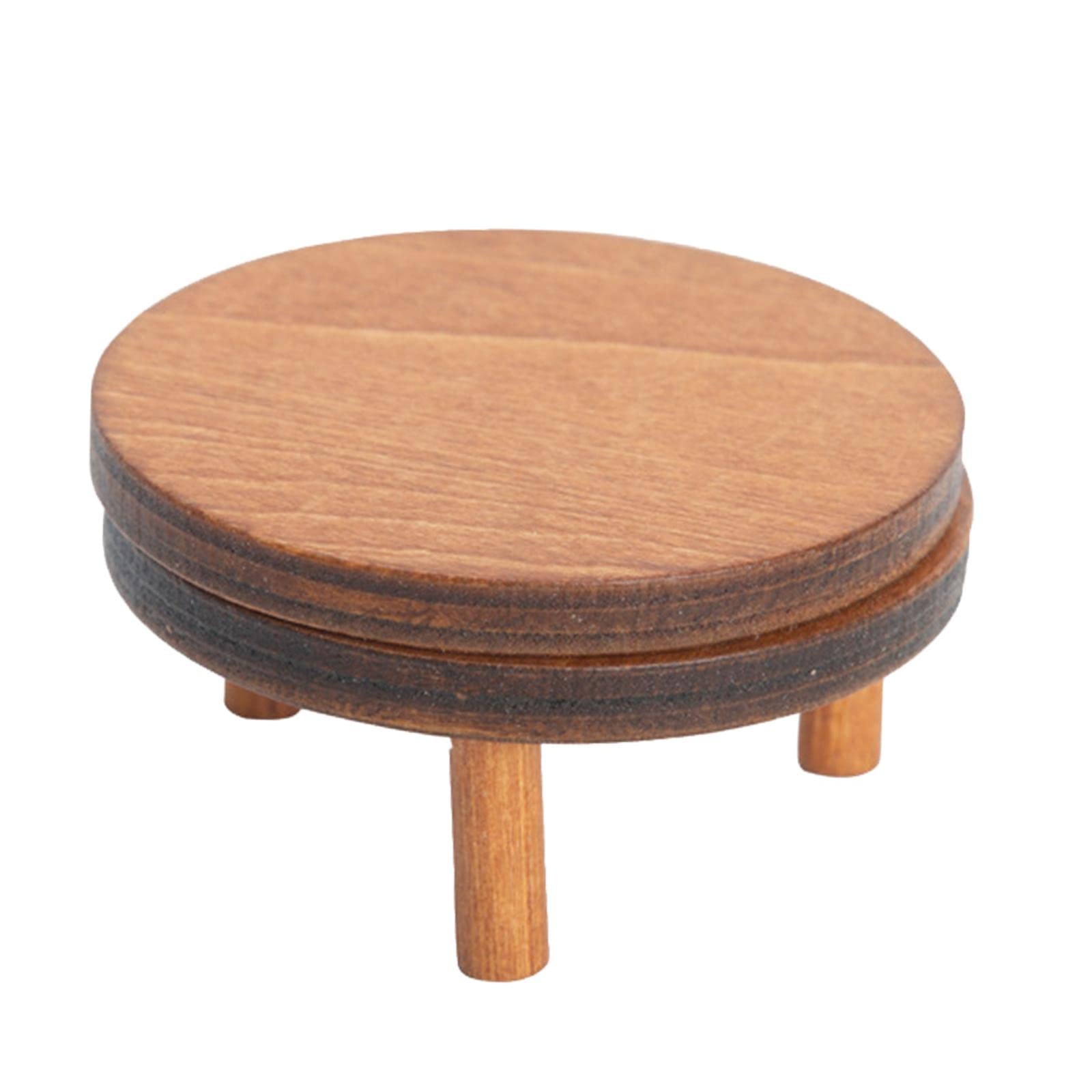 1/12 Scale Miniature Wooden Desk - Realistic Round Dollhouse Furniture for DIY Crafts, Home Decor & Collectibles - Perfect for Dollhouse Miniatures, Model Displays & Gift Ideas