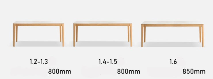 Solid Oak & Ash Wood Dining Table with Natural Rock Slab Surface - Rustic Farmhouse Style for Dining Room & Kitchen Decor