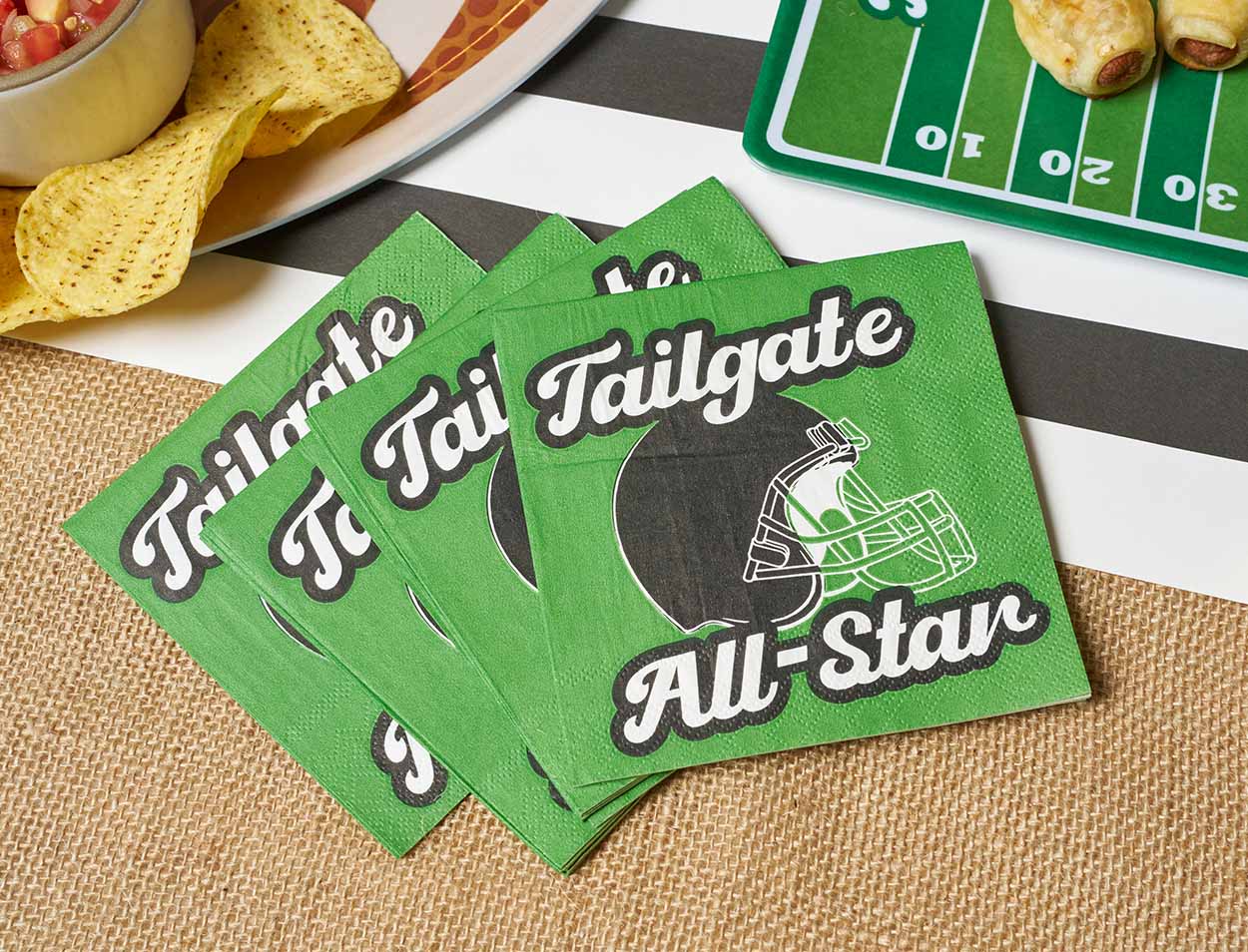 Premium Tailgate Cocktail Napkins - All Star Design, 20-Pack - Perfect for Game Day Parties, BBQs & Sports Events