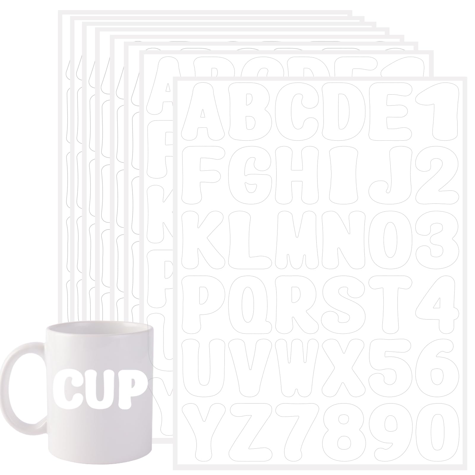 Starboling 2 Inch White Alphabet Stickers - 16 Sheets Self-Adhesive Vinyl Letter Stickers for Mailbox Numbers, Bulletin Boards, Classroom & Home Decor - Perfect for DIY Projects, Scrapbooking, and Organizing
