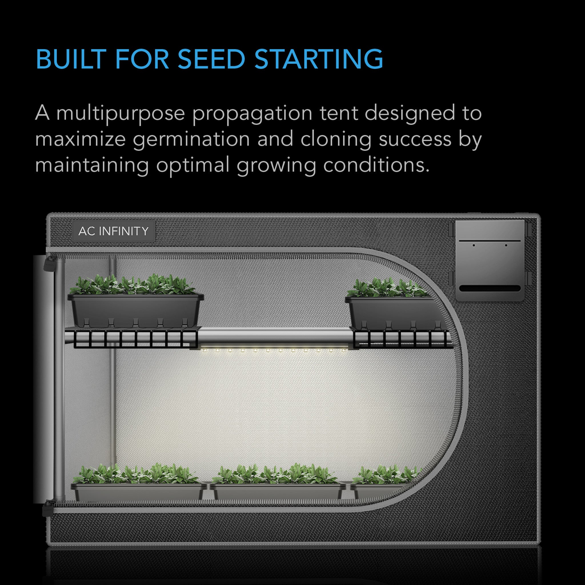 Cloudlab Advance Propagation Grow Tent 60x60x90cm - Indoor Hydroponic Plant Growing System for Seedlings, Cloning & Flowering | Perfect for Home Gardeners & Grow Rooms