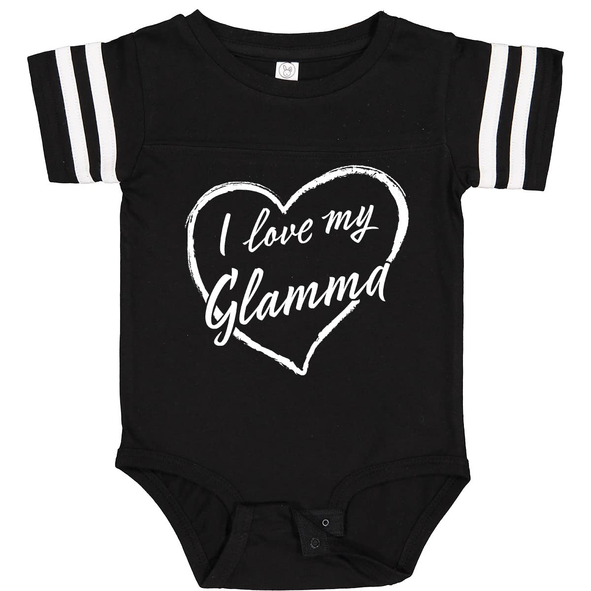 Inktastic I Love My Glamma White Chalk Heart Baby Bodysuit - Cute Outfit for Grandmother's Day, Family Photos & Special Occasions