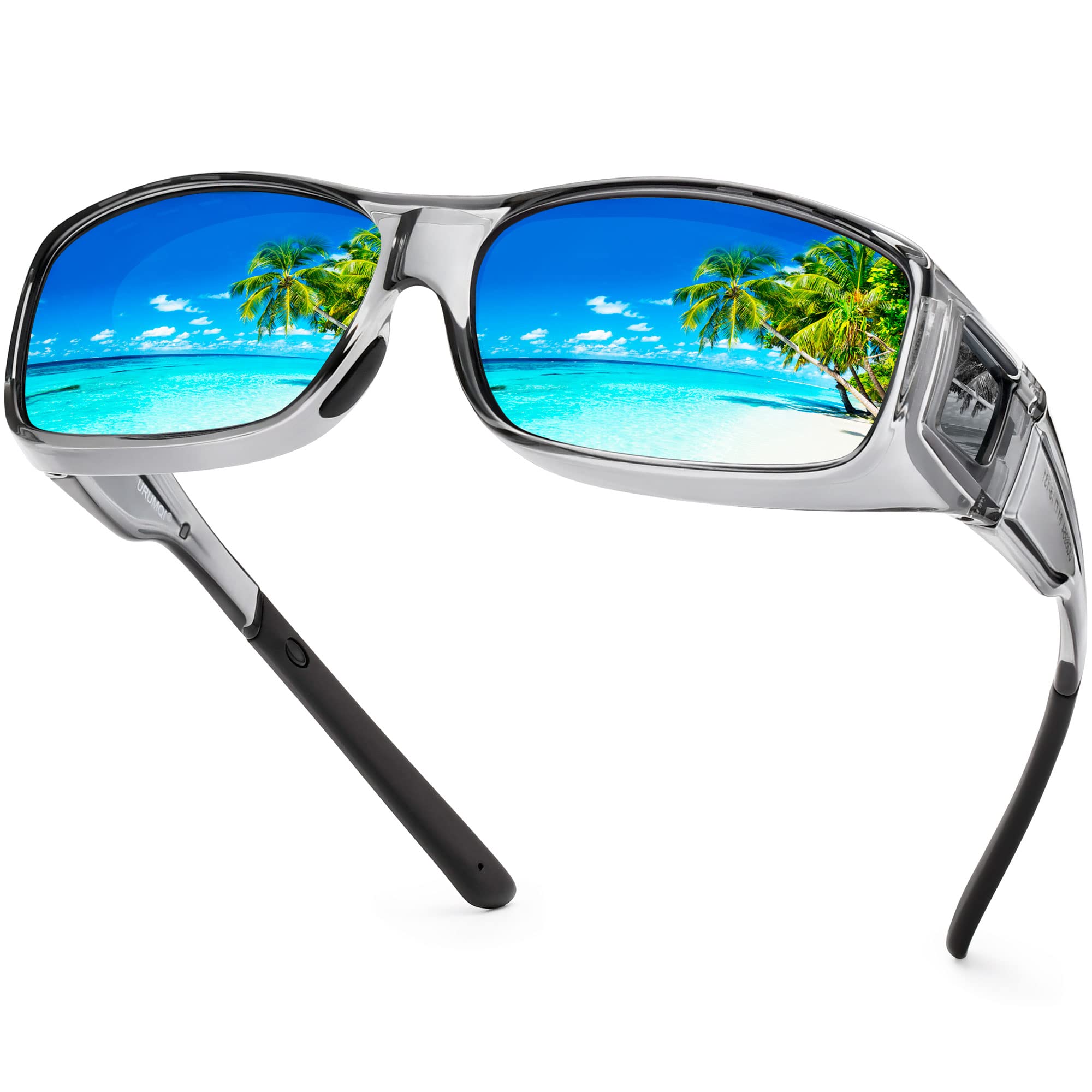 Polarized Sunglasses for Men & Women - UV400 Protection Wrap Around Driving Sunglasses Fit Over Prescription Glasses | Perfect for Outdoor Sports, Driving & Daily Wear