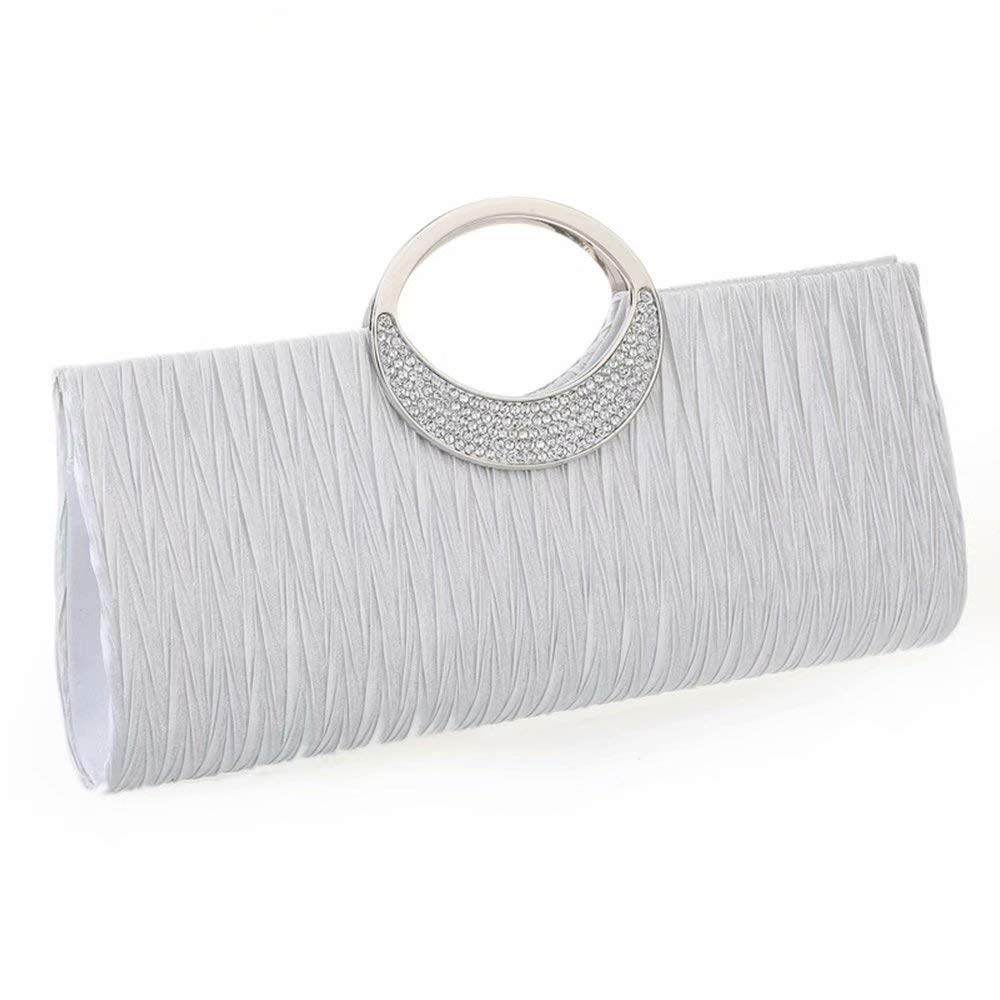 Sparkling Rhinestone Satin Pleated Clutch Purse for Women - Elegant Evening Bag for Weddings, Parties & Special Occasions | Perfect Prom, Cocktail & Formal Event Accessory