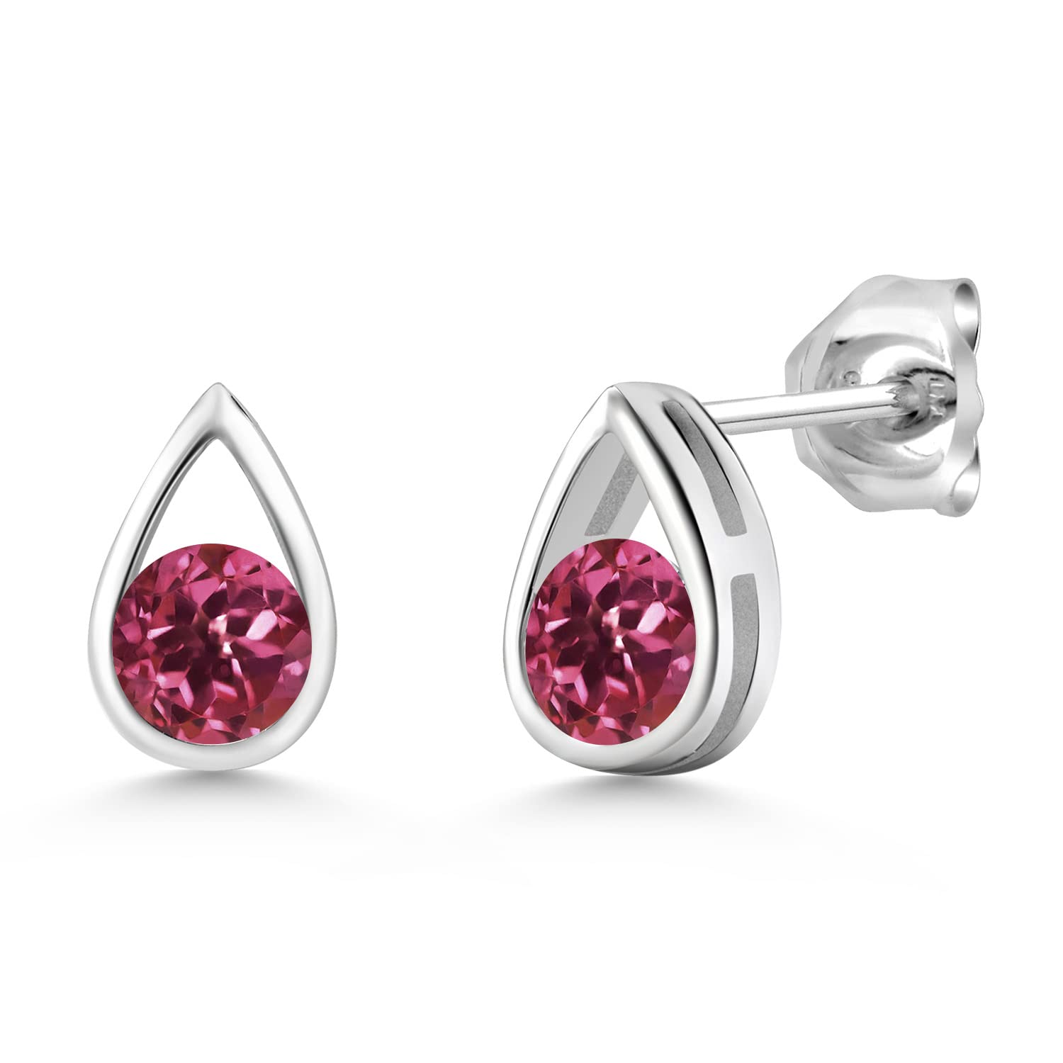 Gem Stone King Teardrop Stud Earrings for Women & Men | 925 Sterling Silver | 5MM Round Gemstone Birthstone Jewelry | Elegant Gift for Her, Mom, Wife, Girlfriend | Perfect for Birthdays, Anniversaries & Special Occasions