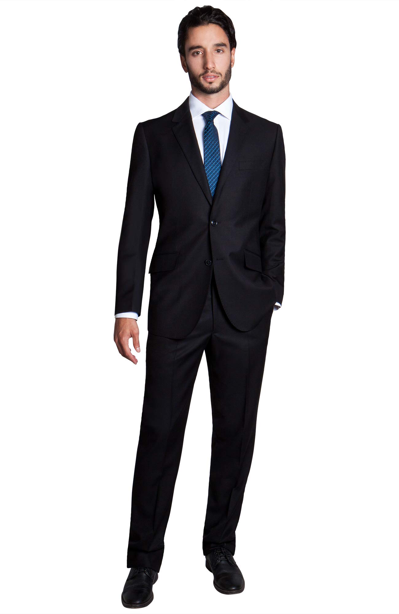 Men's Modern Fit 2-Piece Italian Wool Suit - Slim Fit Blazer & Dress Pants for Weddings, Business Meetings & Formal Events | Premium Two-Button Suit Jacket & Trousers Set
