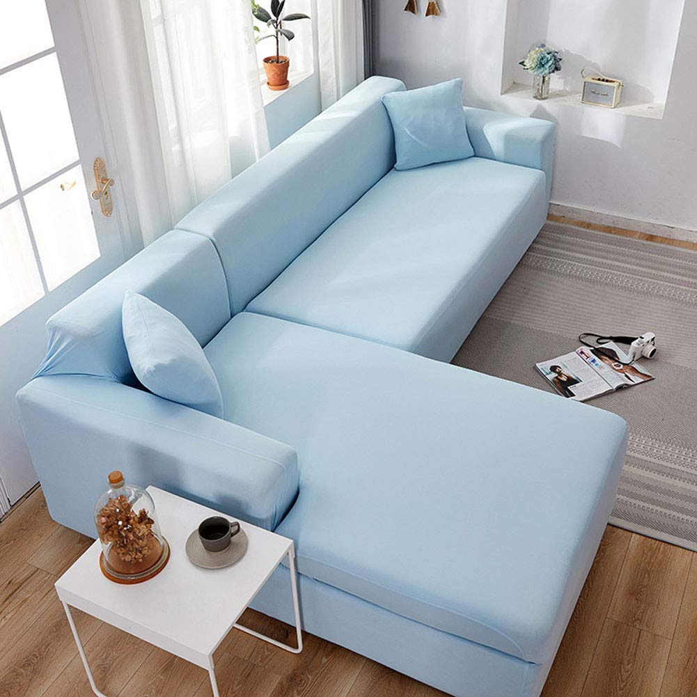 Stretch Sofa Slipcover for 1/2/3/4-Seater Couch - Thickened Soft Elastic Universal Sectional Sofa Cover with Pillow Case - Furniture Protector for Kids & Pets (Gray, 2-Seat) - Perfect for Living Room, Family Room & Home Decor