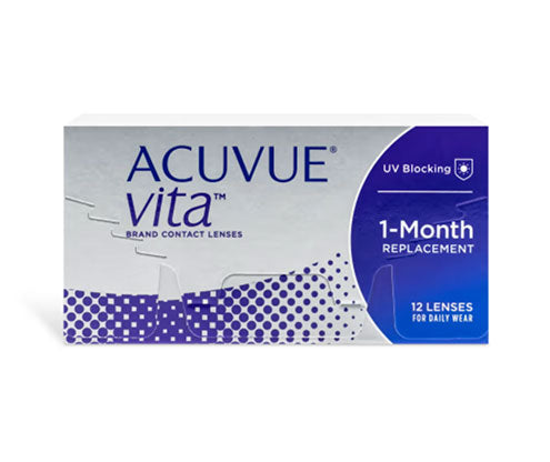 ACUVUE® VITA™ Contact Lenses 12 Pack (6 Boxes) - Monthly Disposable Lenses for Dry Eyes, UV Protection & Comfort - Perfect for Daily Wear, Sports & Outdoor Activities