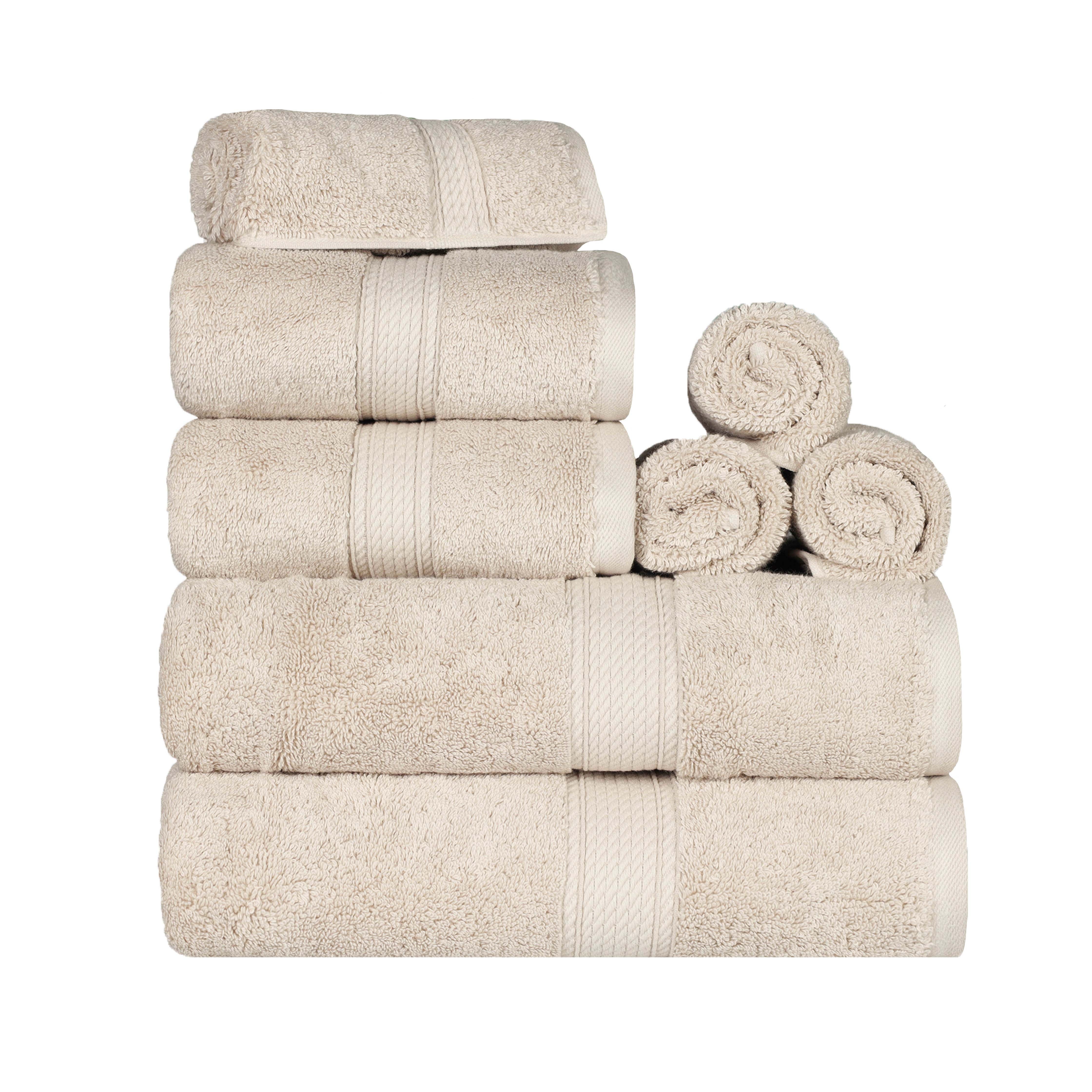 Premium 8-Piece Egyptian Cotton Towel Set - Ultra Soft, Heavyweight & Plush for Bath, Spa & Luxury Home Decor