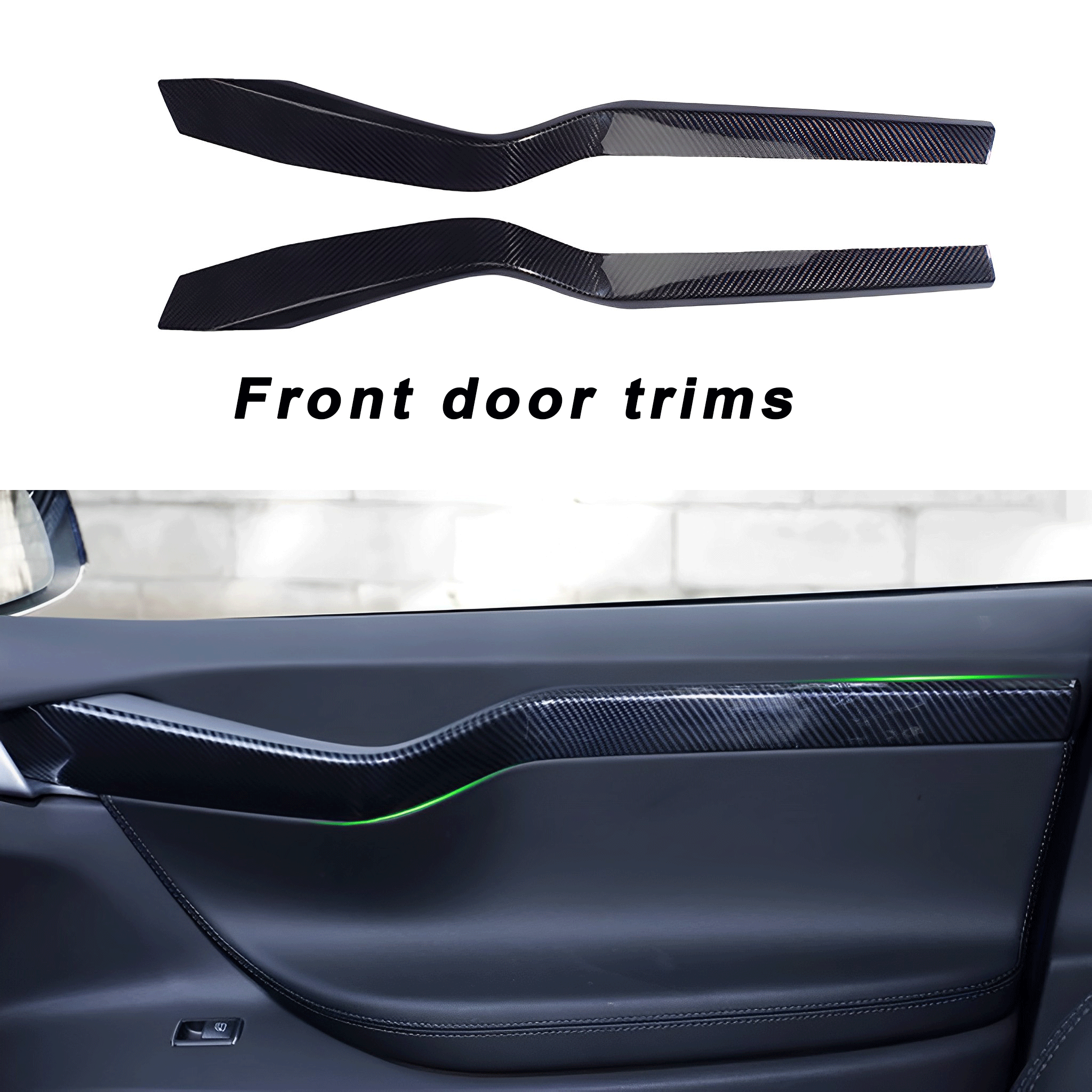 Premium Real Carbon Fiber Door Trims for Tesla Model X (2015-2021 Pre-Refresh) - Interior Upgrade & Luxury Style Enhancement for Car Enthusiasts