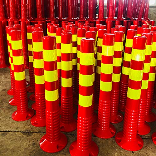Heavy Duty Reflective Parking Bollards - 750x80mm Plastic Traffic Cones with High Visibility for Garage, Driveway & Road Safety | Ideal for Traffic Control, Construction Zones & Hazard Marking