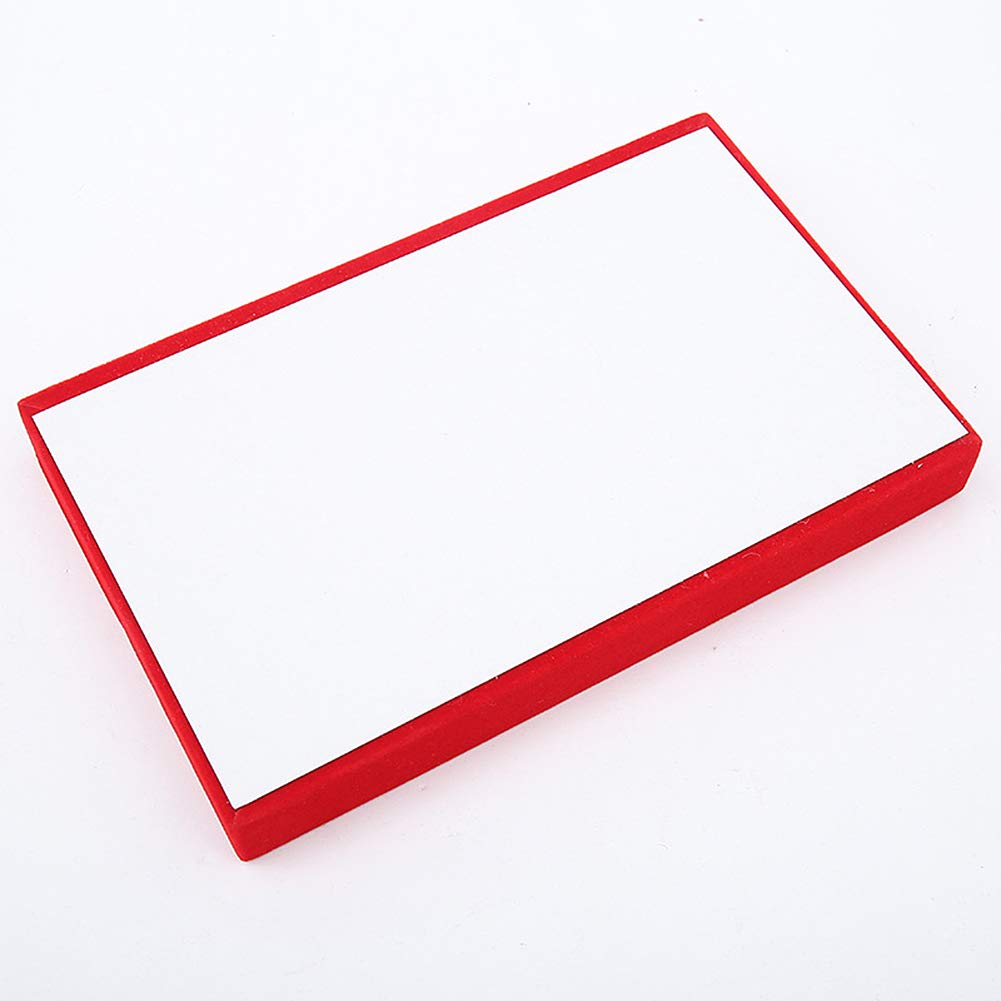 Velvet Jewelry Display Tray - 1-2 Piece Ring & Earring Organizer Box (8.86x5.7x1.2 Inch, Red) | Perfect for Jewelry Store, Boutique & Home Storage Organization