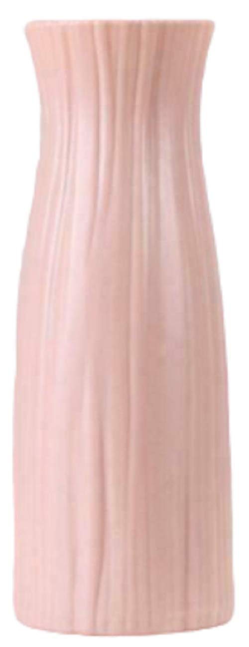 Durable Plastic Vase with Ceramic Look - Unbreakable Flower Vase in Narrow Dusty Pink | Perfect for Home Decor, Wedding Centerpieces & Office Arrangements