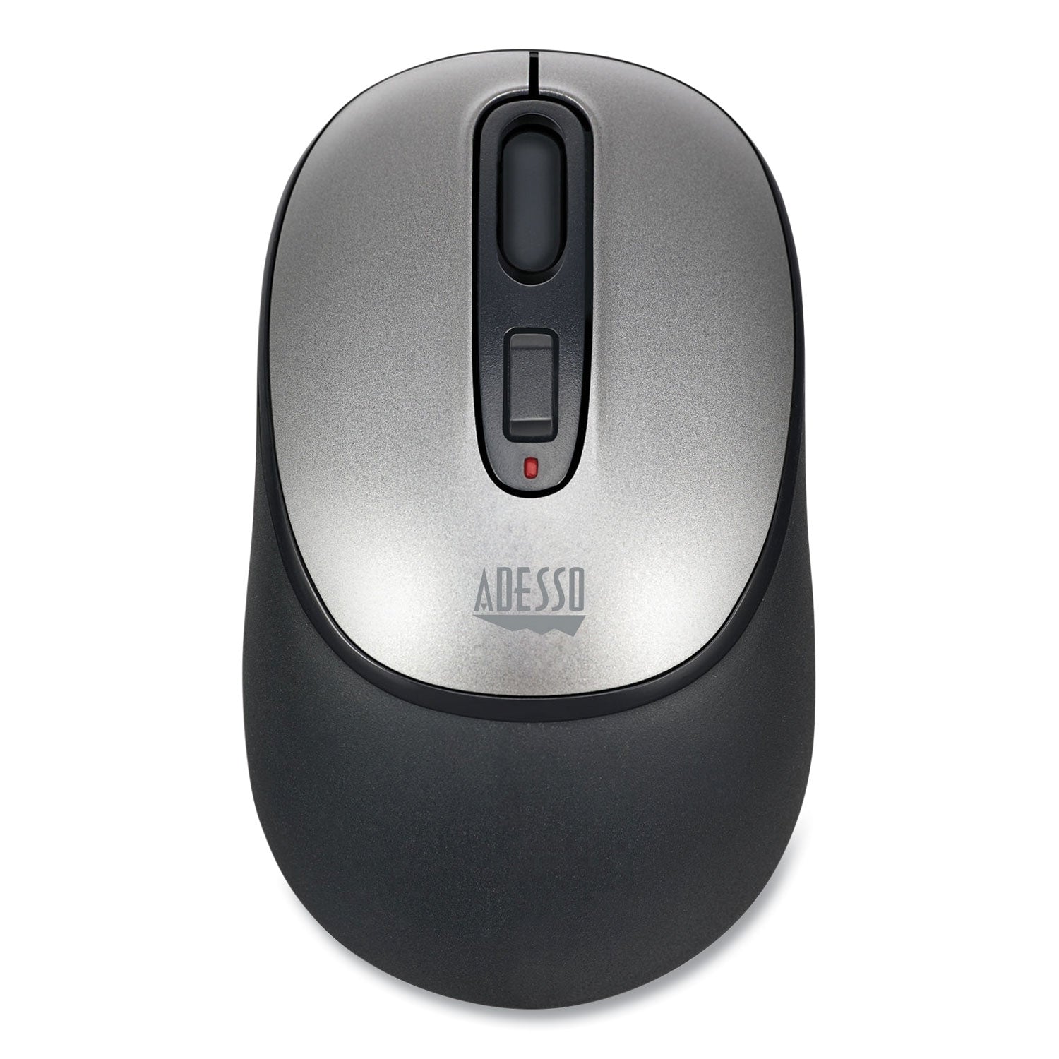 Adesso Imouse A10 Antimicrobial Wireless Mouse - 2.4Ghz, 30ft Range, Ambidextrous Design (Black/Silver) | Perfect for Office, Gaming & Home Use