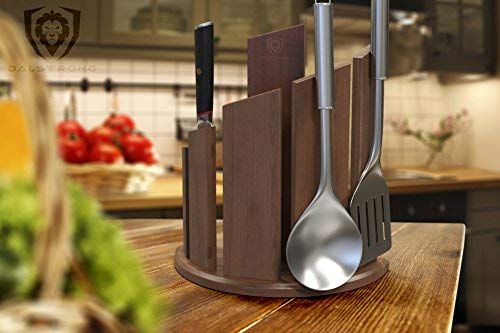 Dalstrong Magnetic Knife Block - Premium Double-Sided Walnut Knife Holder for 12-Piece Knife Set - 'Dragon Spire' Professional Kitchen Display Stand - Perfect for Home Chefs & Cooking Enthusiasts - Ideal for Kitchen Countertop Organization & Knife Storage