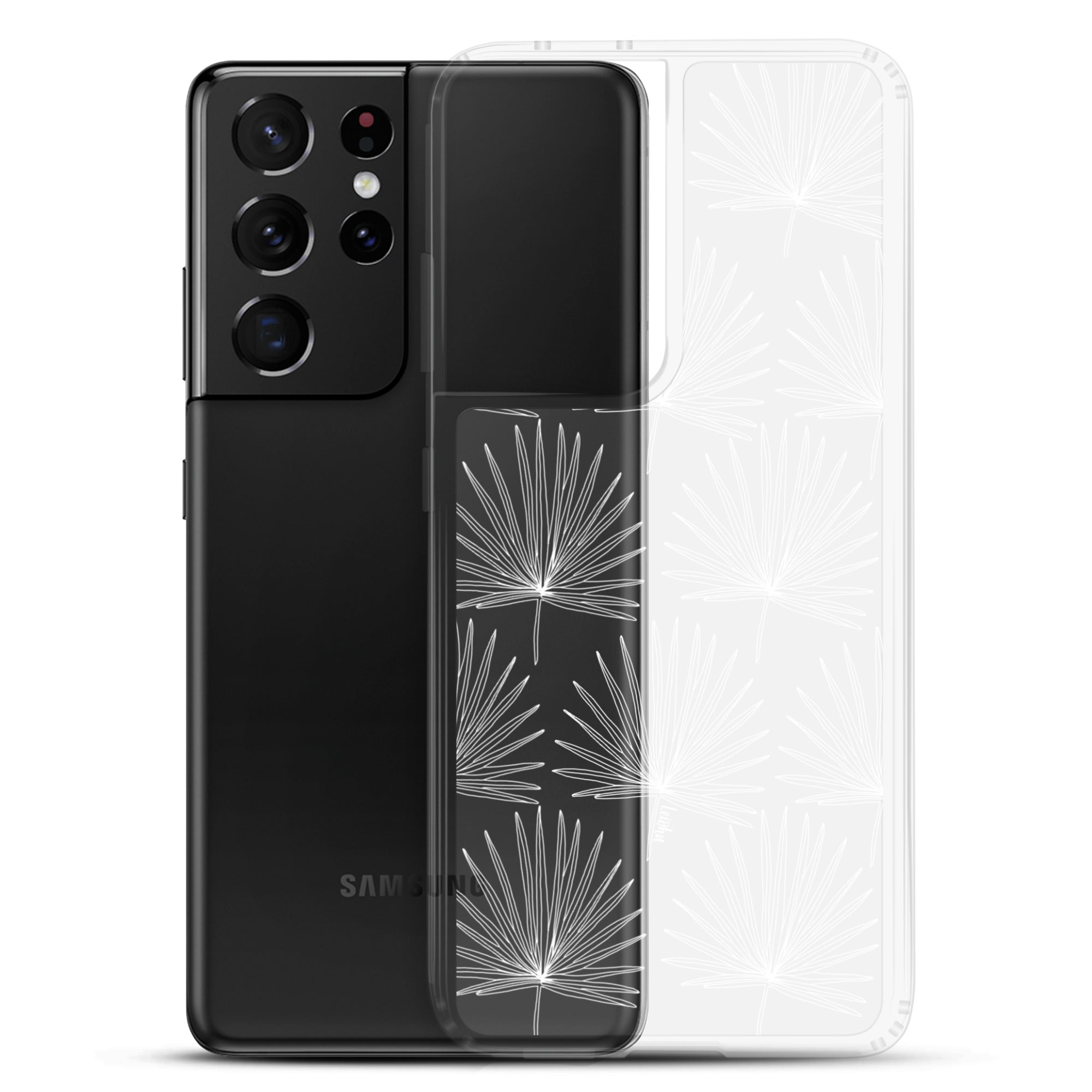 Fan Palm Clear Phone Case for Samsung Galaxy - Slim Protective Cover with Scratch Resistance for Everyday Use & Travel