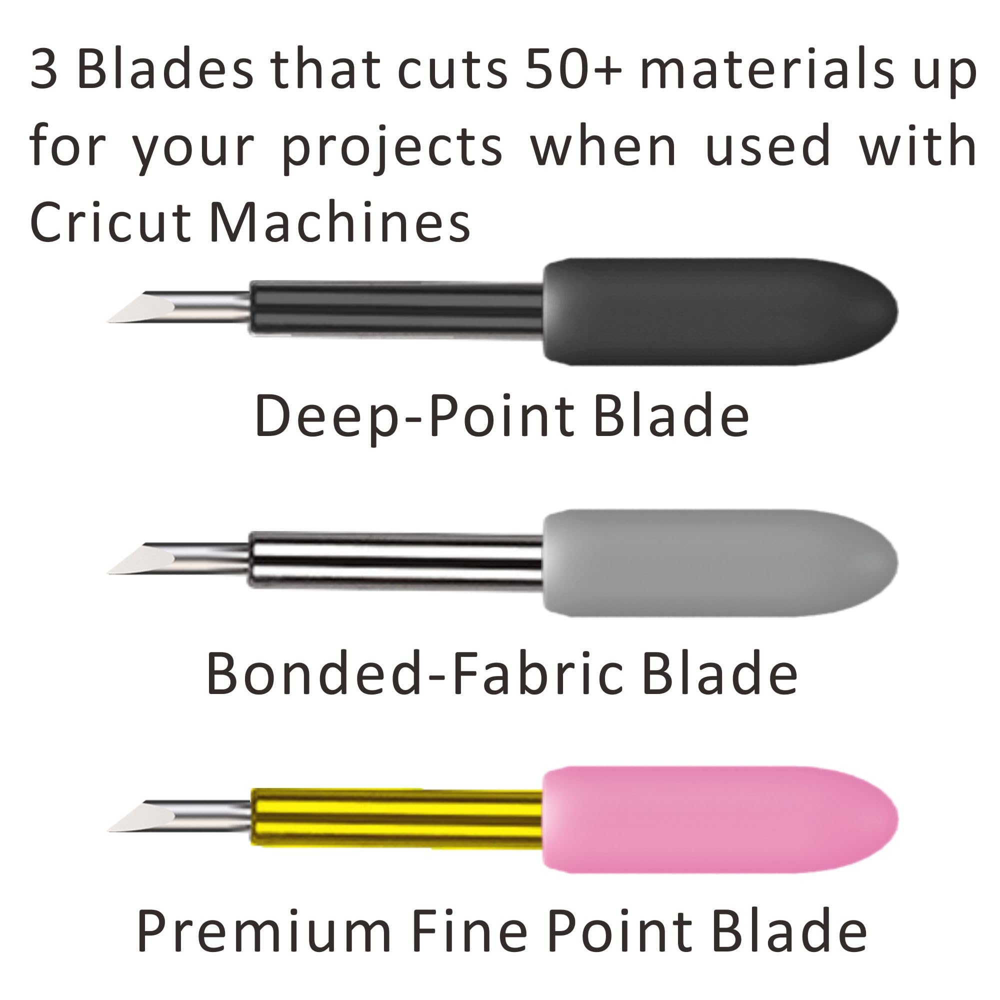 Premium Cutting Blade & Housing Set - Deep-Point, Bonded-Fabric & Fine Point Blades for Cricut Maker, Maker 3, Explore Series (Air/2/3/One) - Perfect for DIY Crafts, Vinyl Cutting & Fabric Projects