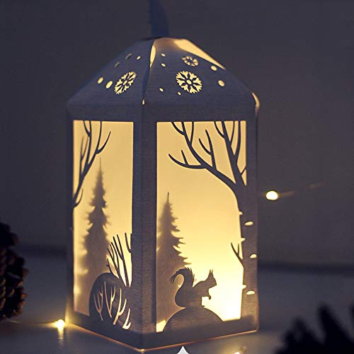 Christmas Santa Metal Die Cuts - Deer Snowflake Lantern House Box Gift Cutting Dies for DIY Scrapbooking, Photo Album, Card Making & Embossing - Perfect for Holiday Crafts, Home Decor & Gift Wrapping (Squirrel Box Design)