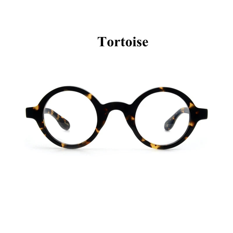 Stylish Black Full Rim Round Acetate Optical Glasses Frame 424221 - Perfect for Reading, Work & Everyday Fashion