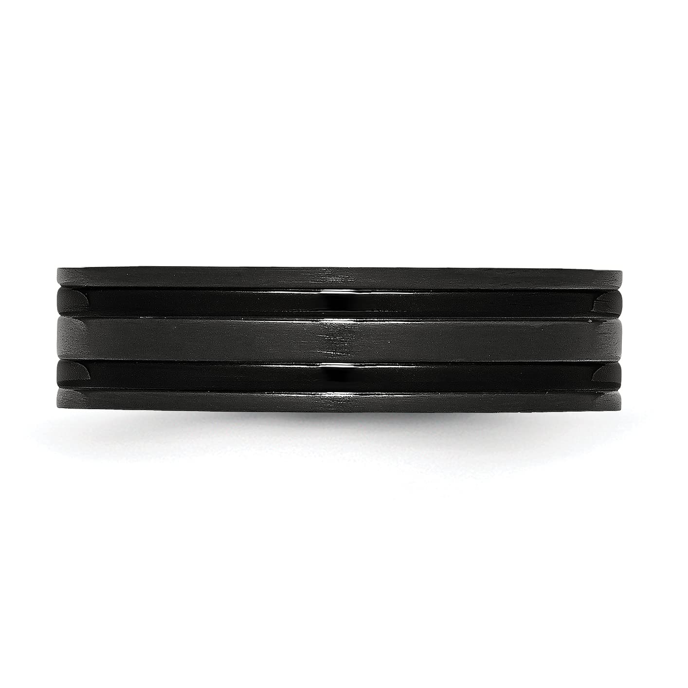 IceCarats Titanium Black 6mm Wedding Band Ring for Men - Durable & Comfortable Titanium Wedding Ring for Grooms, Engagements & Anniversaries - Perfect for Everyday Wear & Special Occasions