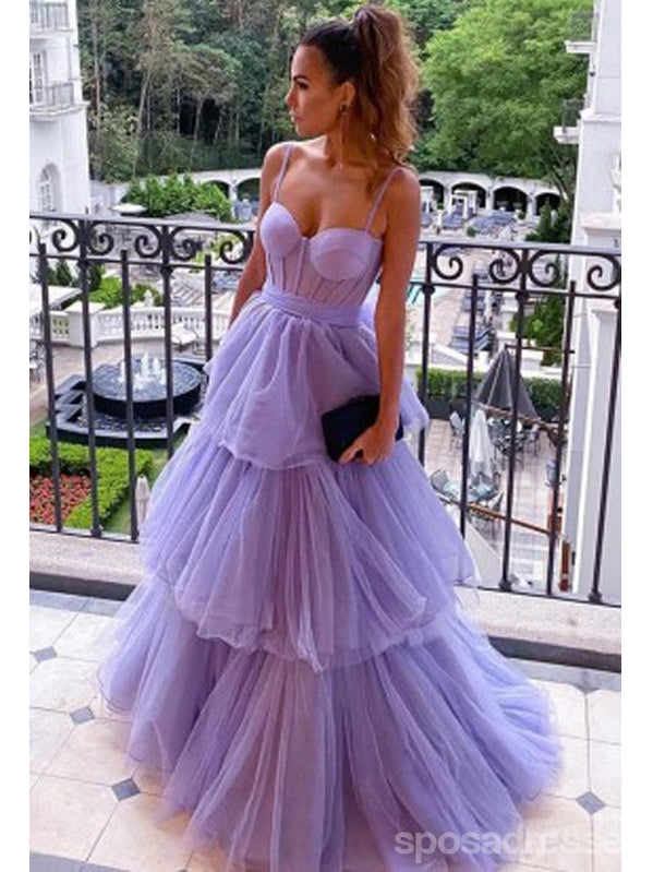 Elegant Purple A-Line Spaghetti Strap Long Prom Dress for Women - Perfect for Formal Dances, Graduations & Special Occasions