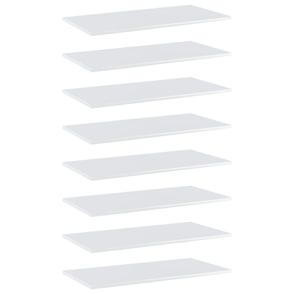 8-Piece High Gloss White Bookshelf Replacement Panels - Floating Display Shelves for Book Storage & Organization - Perfect for Home Office, Living Room & Bedroom Decor (Accessories Not Included)
