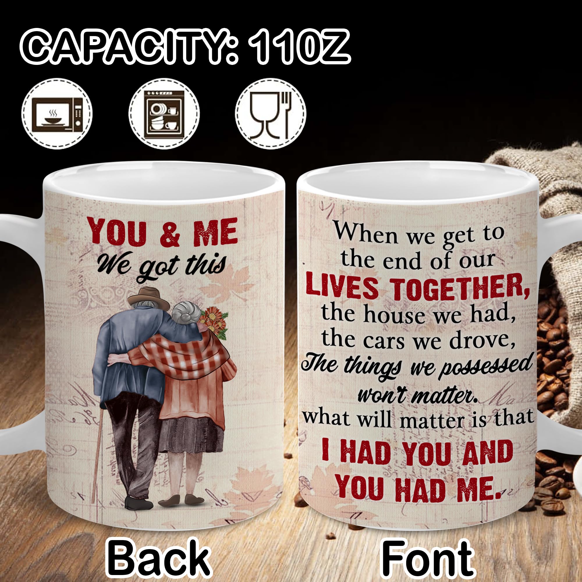 Personalized Coffee Mug for Wife & Husband - 11oz Ceramic Cup - Wedding, Anniversary, Birthday Gift Idea for Couples, Parents, Grandparents - Perfect for Coffee, Tea & Hot Chocolate at Home or Office