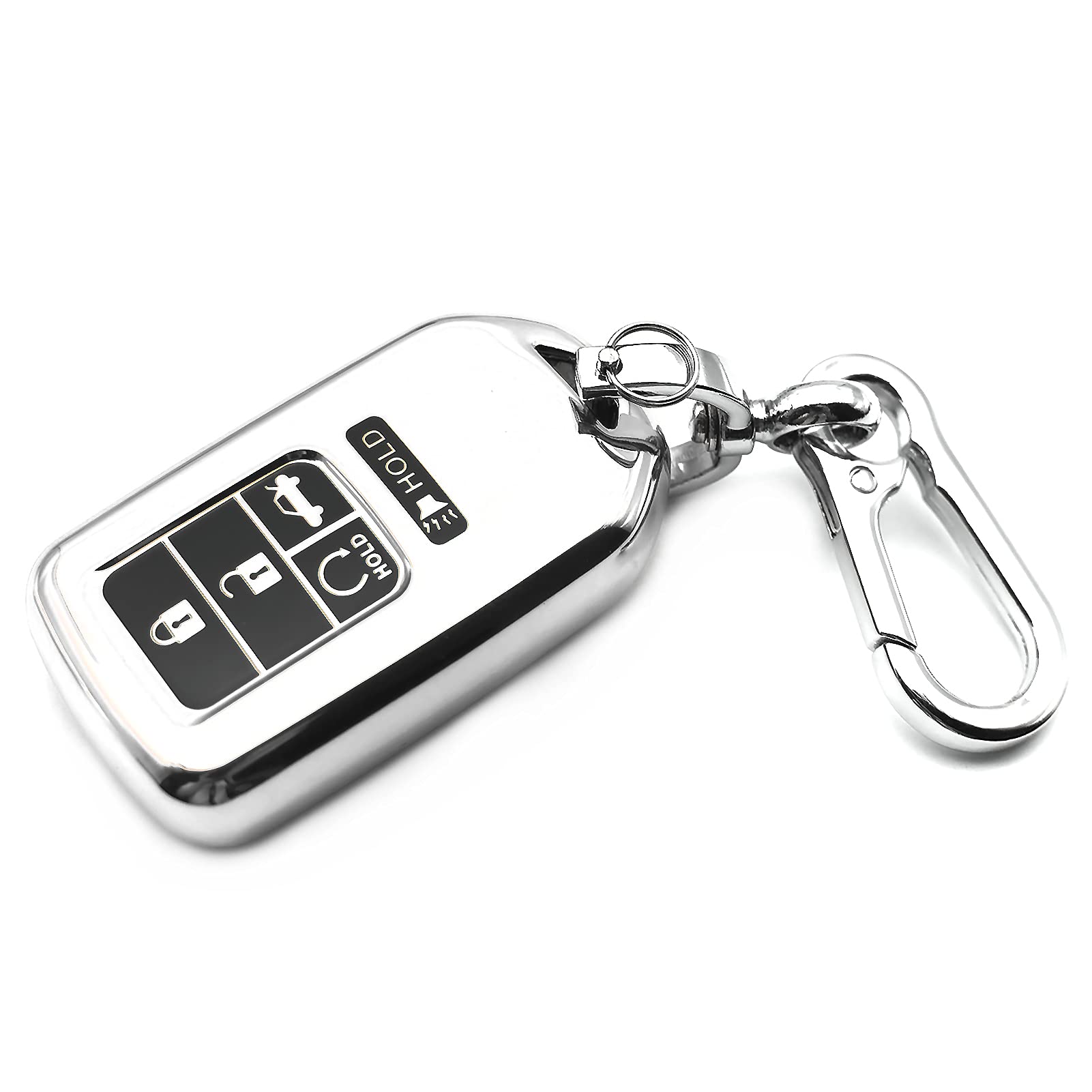 Premium TPU Key Fob Cover Case for Honda Passport CR-V Accord Pilot Civic HR-V Insight - Durable Remote Protector with Keyless Entry Sleeve (Silver) - Perfect for Everyday Use, Car Protection & Key Organization