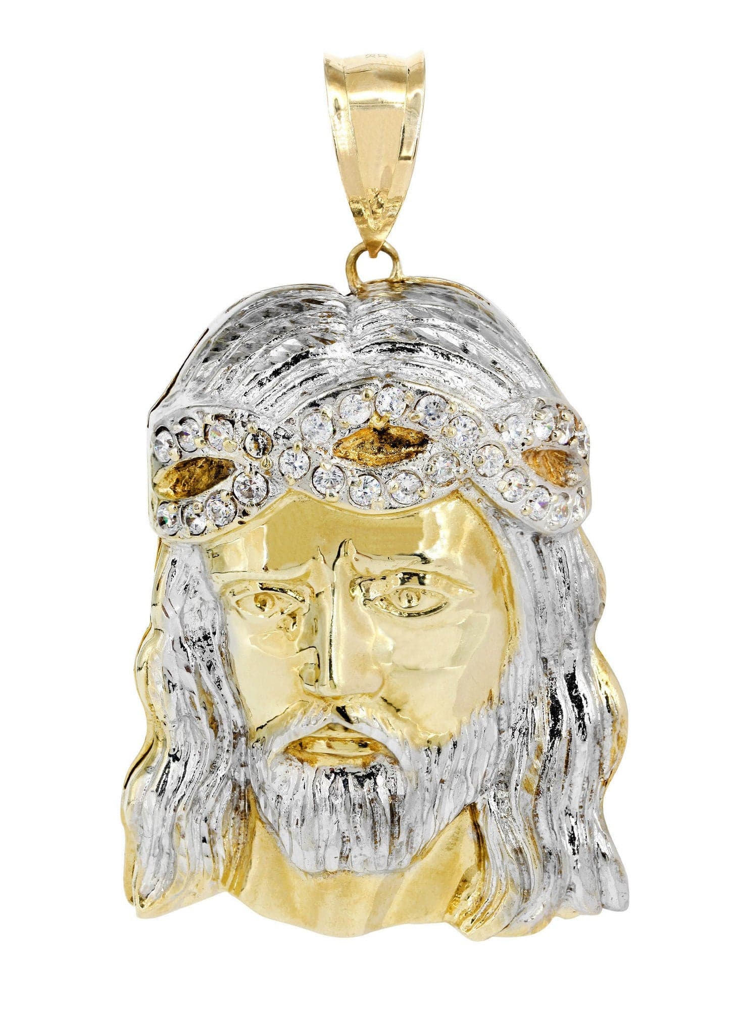 10K Gold Jesus Piece Pendant Necklace - 59.2 Grams Heavy Religious Jewelry for Men - Perfect for Church, Gifts & Hip Hop Fashion