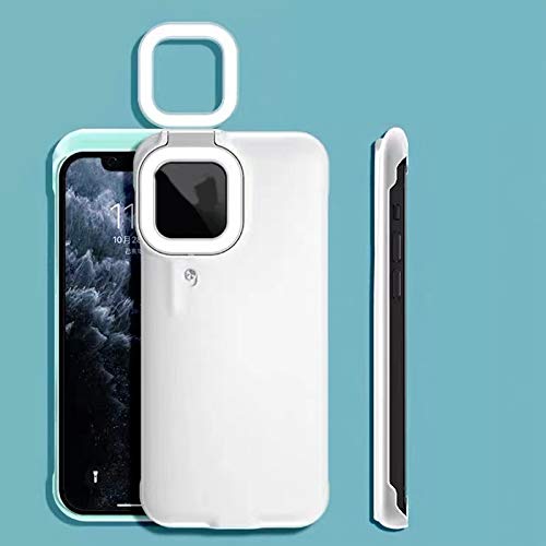 Voragrl Fill Light Selfie Phone Case with Beauty Ring Flash - Compatible with iPhone 12 (White) | Perfect for Night Photography, Vlogging & Social Media Content Creation