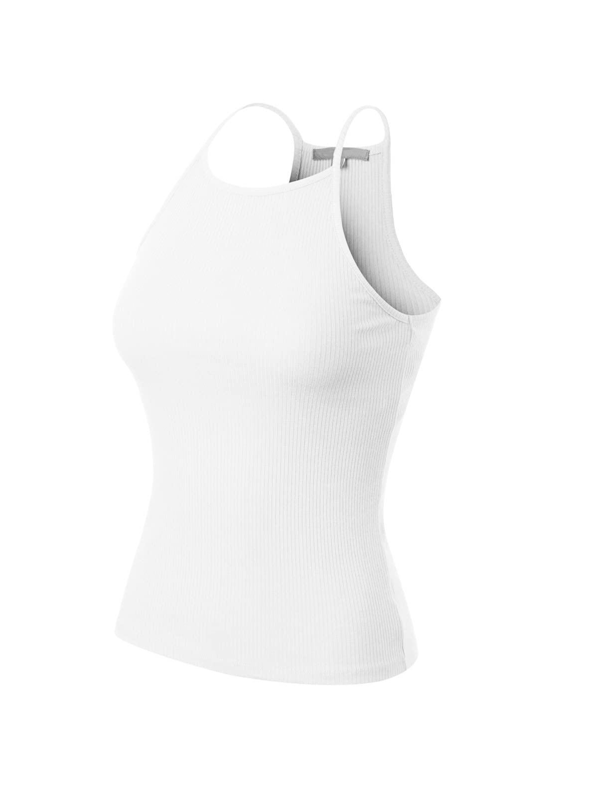MixMatchy Women's Ribbed High Neck Tank Top - Casual Basic Active Wear for Yoga, Gym & Everyday Outfits