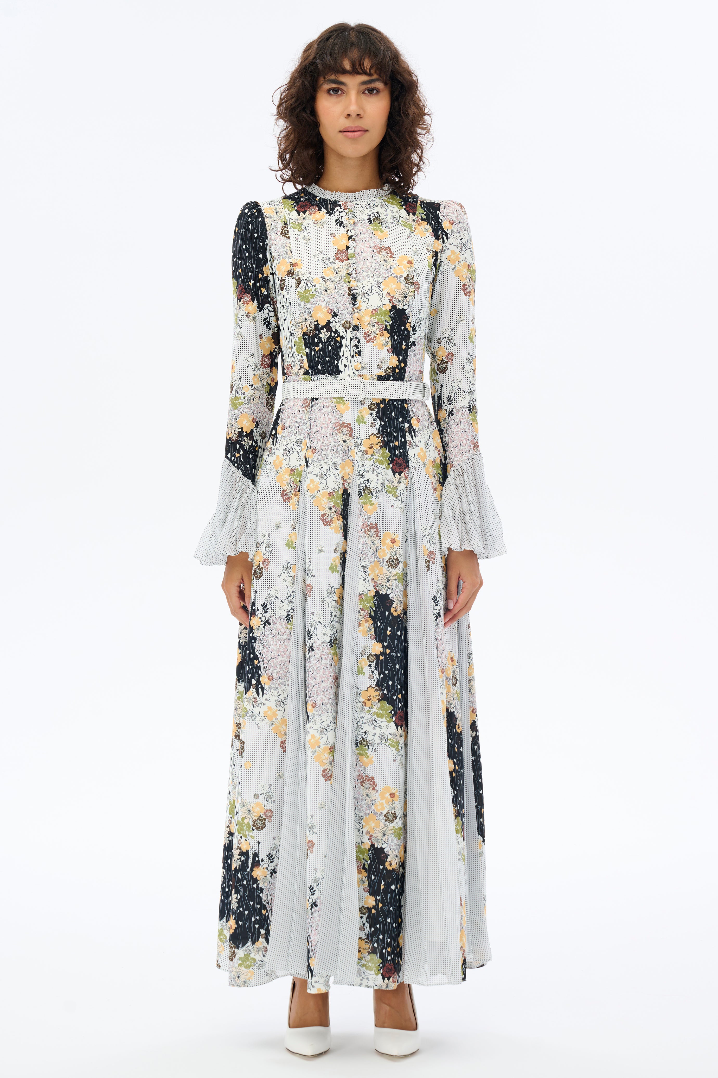 Elegant Pleated Slit Long Maxi Dress for Women - Flowy Formal Gown for Evening Parties, Weddings & Special Occasions