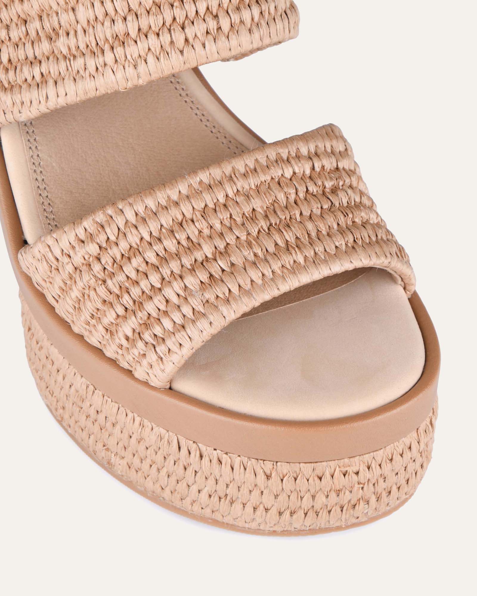 FELICITY Women's High Heel Platform Sandals - Tan Raffia Strappy Summer Beach Wedding Shoes for Women | Comfortable & Stylish for Parties, Vacations, and Date Nights