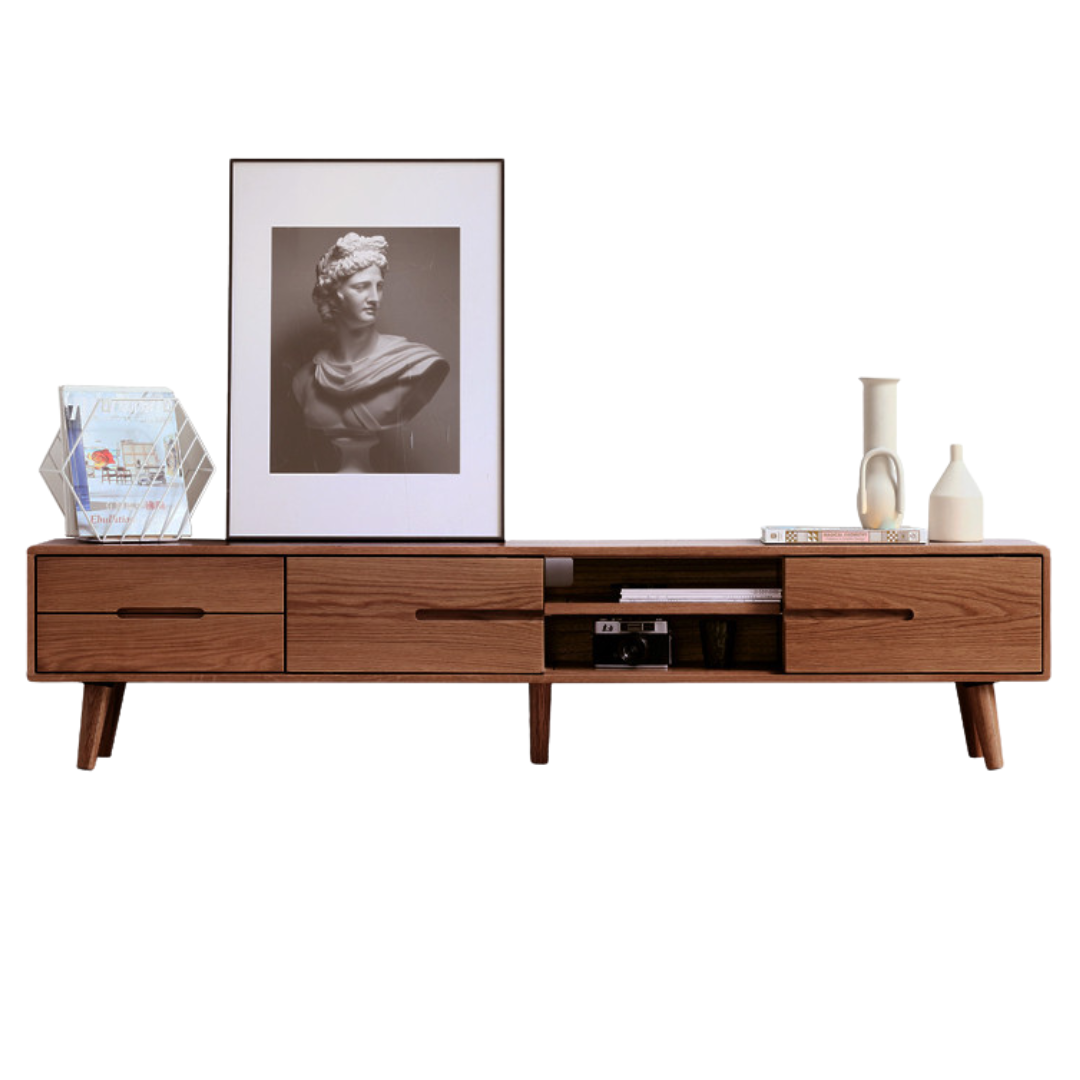 86.6x12.6x15.7 inch/ 220x32x40сm/ walnut color/ TV stand sliding doors