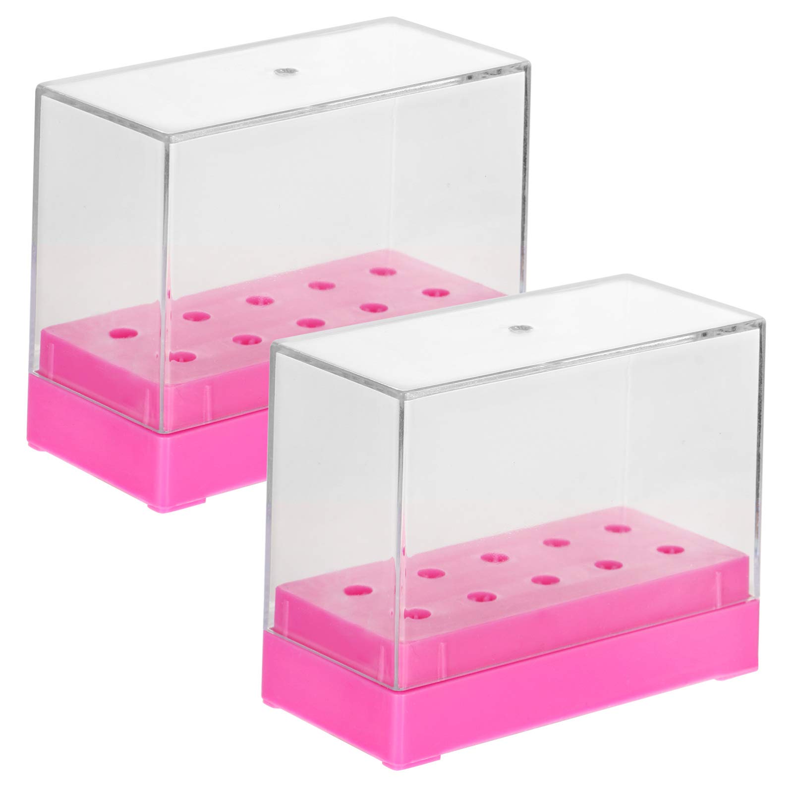 Uonlytech 2-Piece Nail Drill Bit Set with 10 Grinding Heads - Tungsten Steel Tray & Plastic Display Box for Professional Manicure & Pedicure | Perfect for Salon, Home Nail Care & DIY Gel Polish Removal
