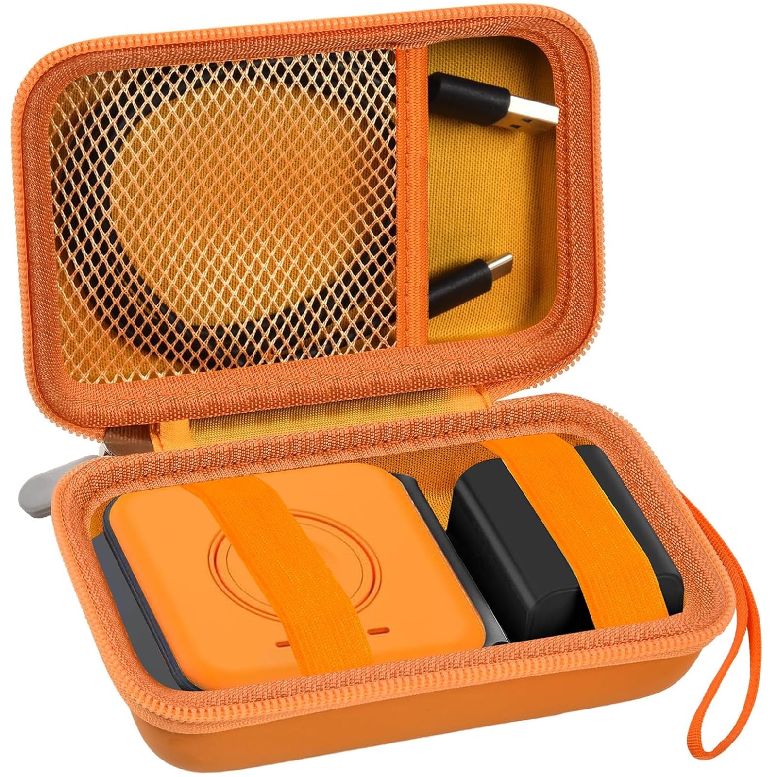 UCOMX Nano Rtops Hicober Iseyyox 3-in-1 Wireless Charger Travel Case - Foldable Magnetic Charging Station Storage Bag for Fast Charge Pad, Cable & Adapter (Orange Box) - Perfect for Travel, Office & Home Organization