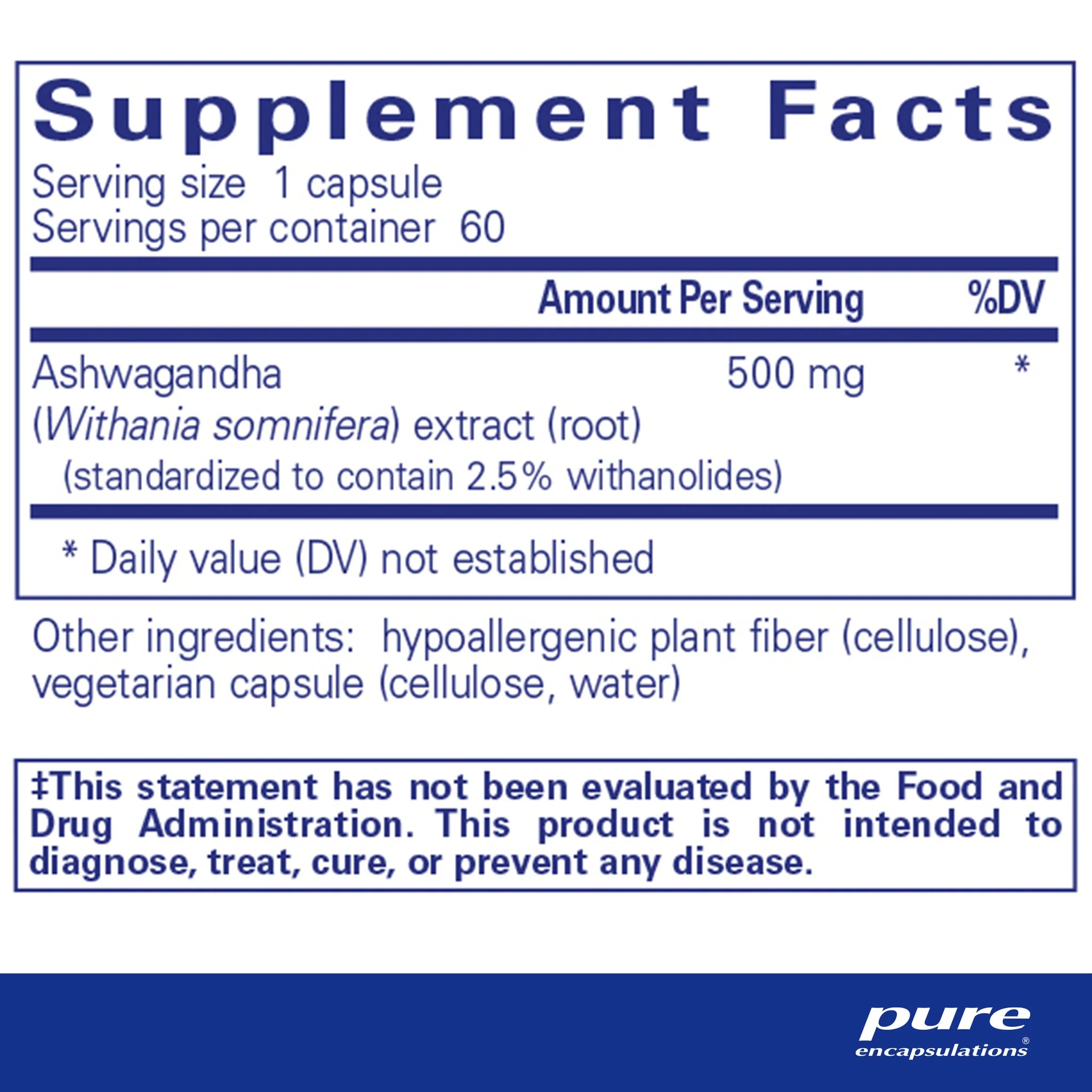 Organic Ashwagandha Root Extract Capsules 60 Count - Stress Relief & Immune Support Supplement for Men & Women - Vegan, Non-GMO, Gluten-Free - Boost Energy & Focus for Workouts & Daily Wellness