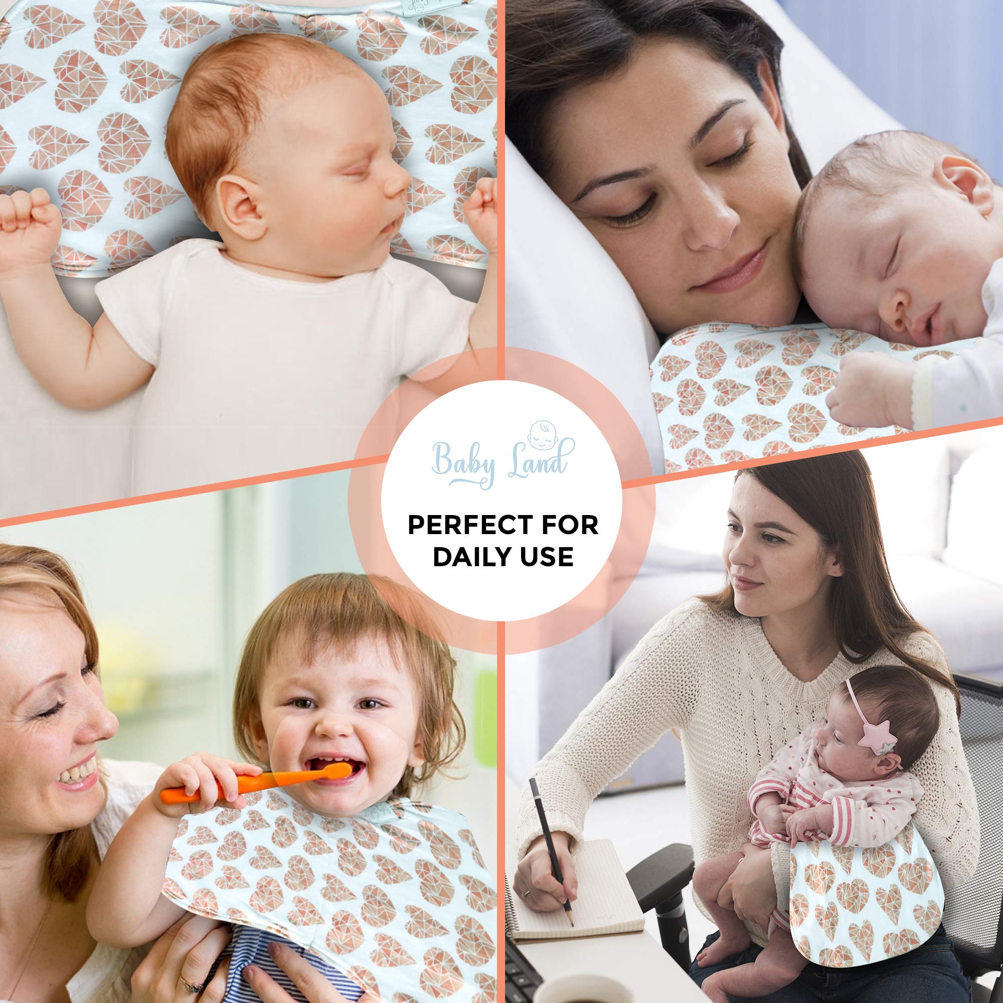 Organic Baby Burp Cloths - 5-Pack Ultra Absorbent Burp Towels for Newborns | Soft Spit-Up Rags for Boys & Girls | Perfect for Feeding, Nursing & Diaper Bag Essentials
