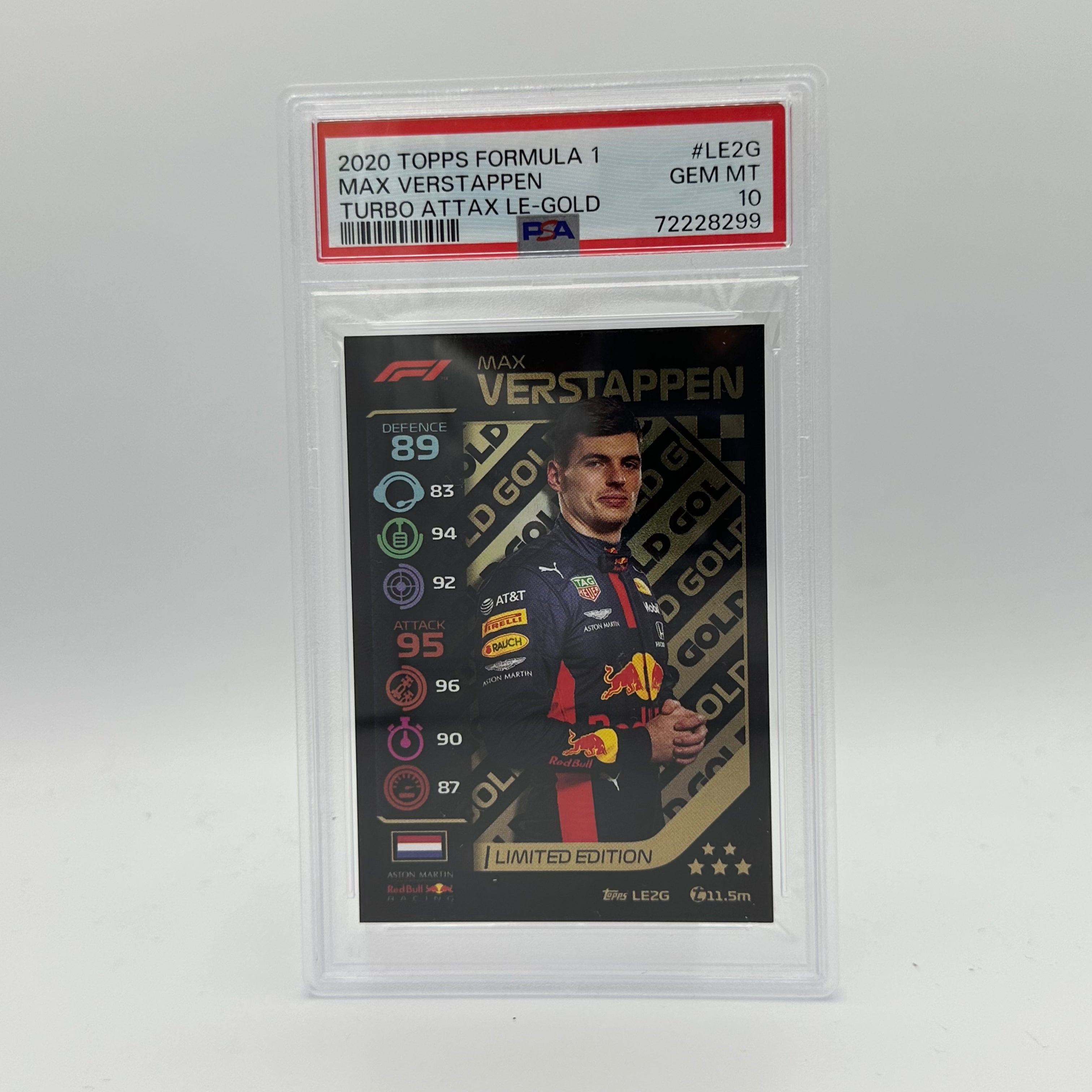 PSA 10 MAX VERSTAPPEN #LE2G Limited Edition Gold Trading Card - Perfect for Collectors, Sports Memorabilia & F1 Racing Fans