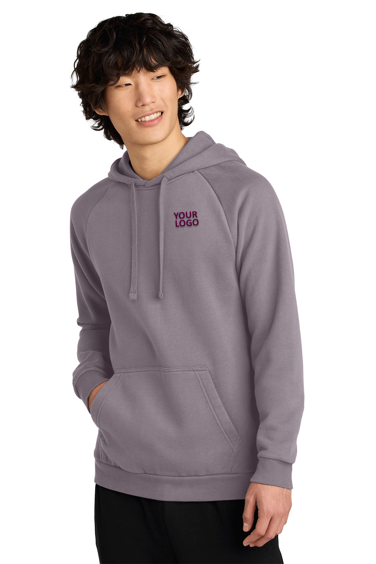 Custom District Cloud Fleece Hoodie - Smoky Amethyst Color | Soft & Warm Pullover for Men & Women | Perfect for Outdoor Activities, Casual Wear & Street Fashion