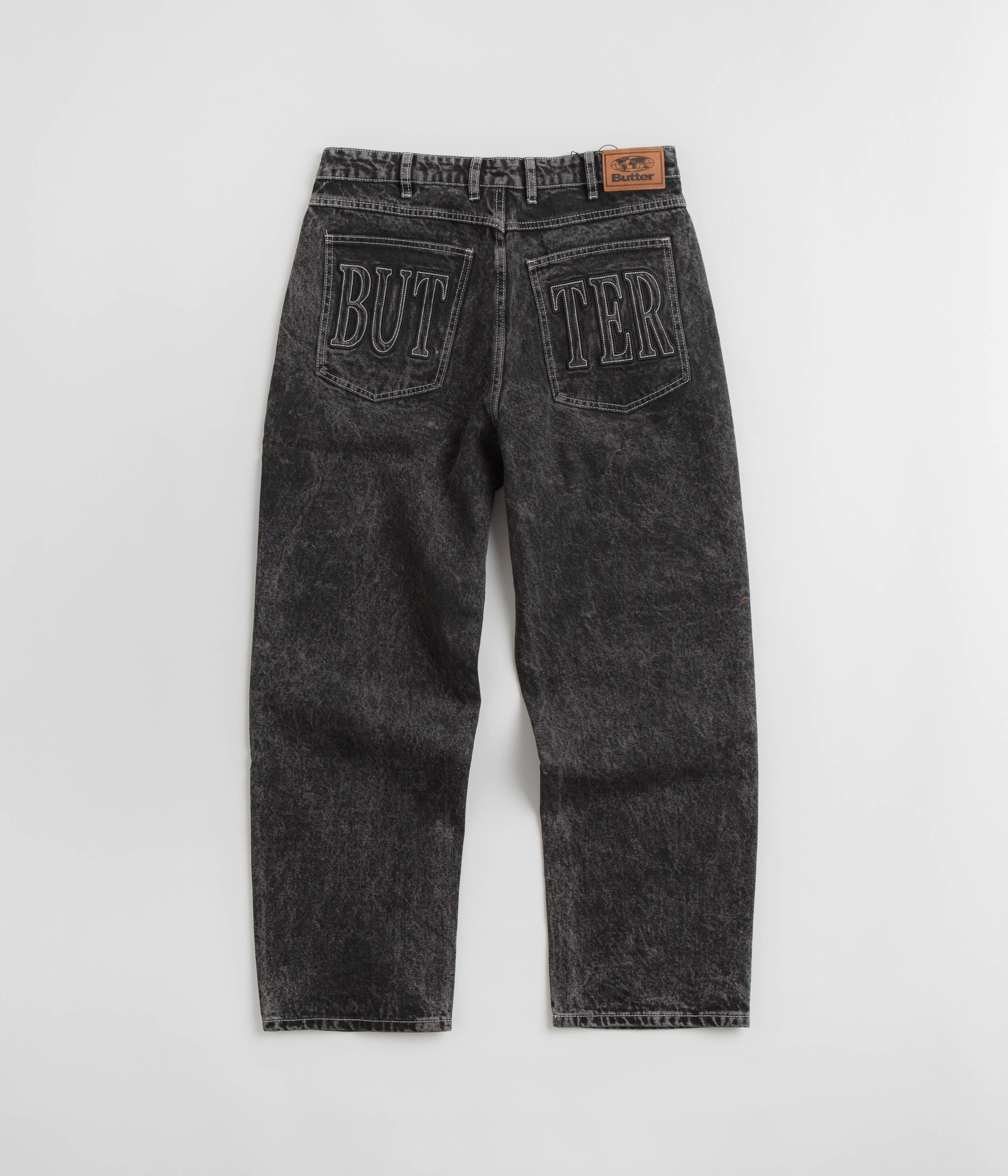 Butter Goods Applique Acid Black Jeans - Trendy Distressed Denim Pants for Women | Perfect for Casual Outfits, Streetwear & Night Out Looks
